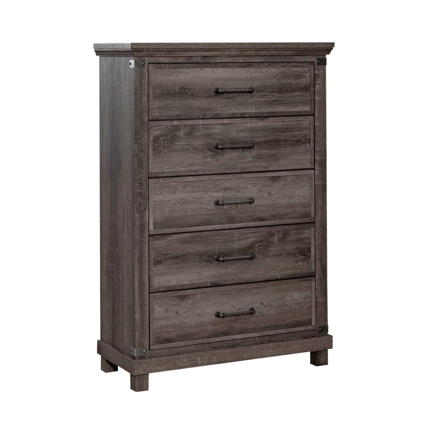 Rustic 5 Drawer Chest Lakeside Haven (903-BR) 903-BR41 in Brown 