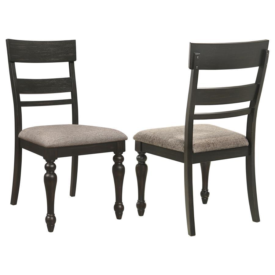 

    
Rustic Brown/Charcoal Asian Hardwoods Side Chair Set 2PCS Coaster Bridget 108222
