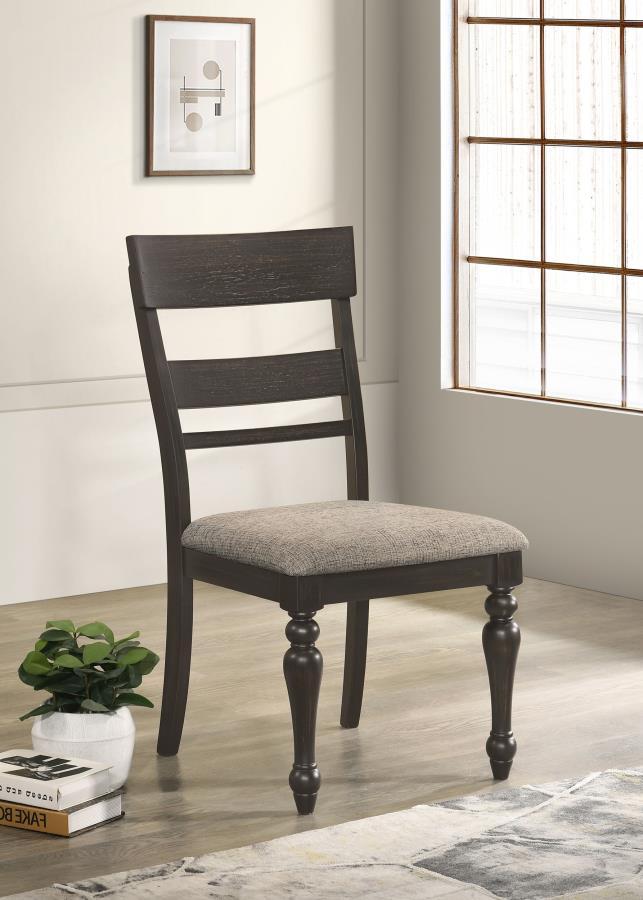 

    
Rustic Brown/Charcoal Asian Hardwoods Side Chair Set 2PCS Coaster Bridget 108222
