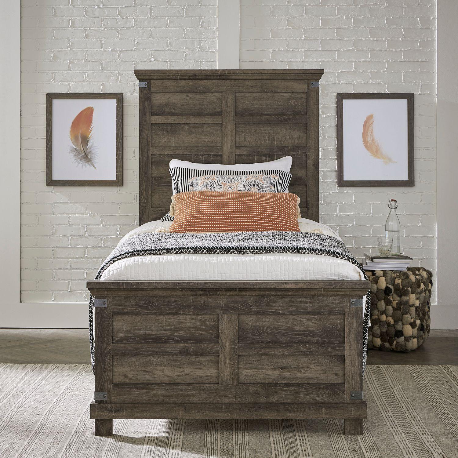 Rustic Panel Bed Lakeside Haven (903-BR) 903-BR-OFPB in Brown 