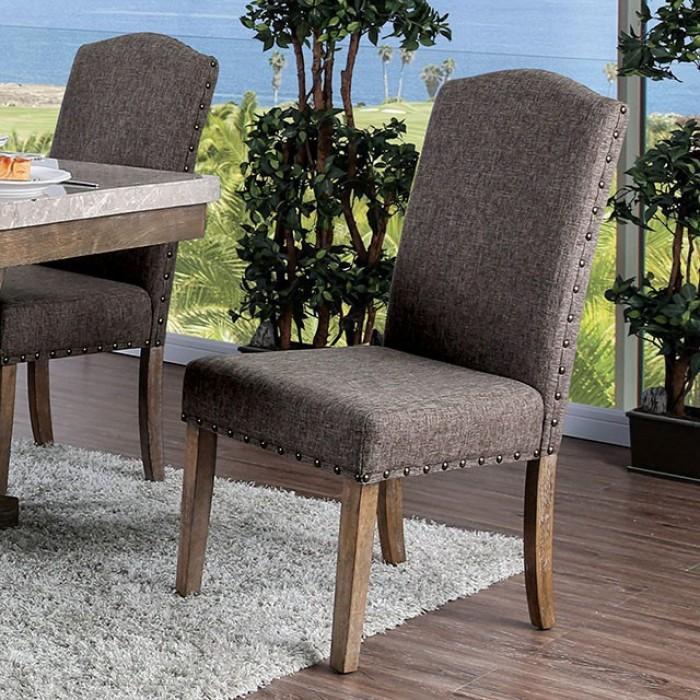 Rustic Dining Chair Set CM3429SC Bridgen CM3429SC-2PC in Brown Fabric