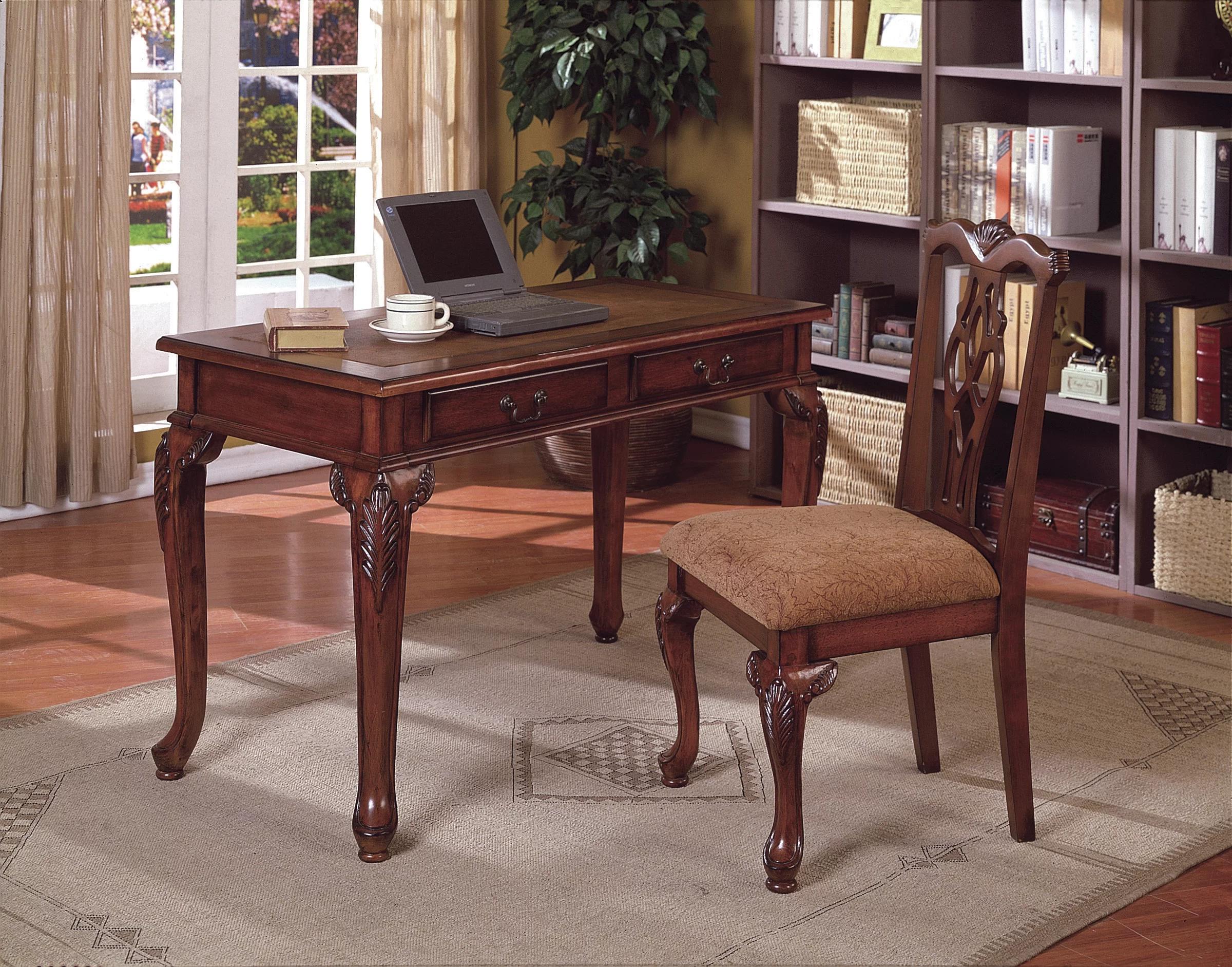 

    
5205SET Rustic Brown Oak Writing Desk with Chair by Crown Mark Fairfax 5205SET
