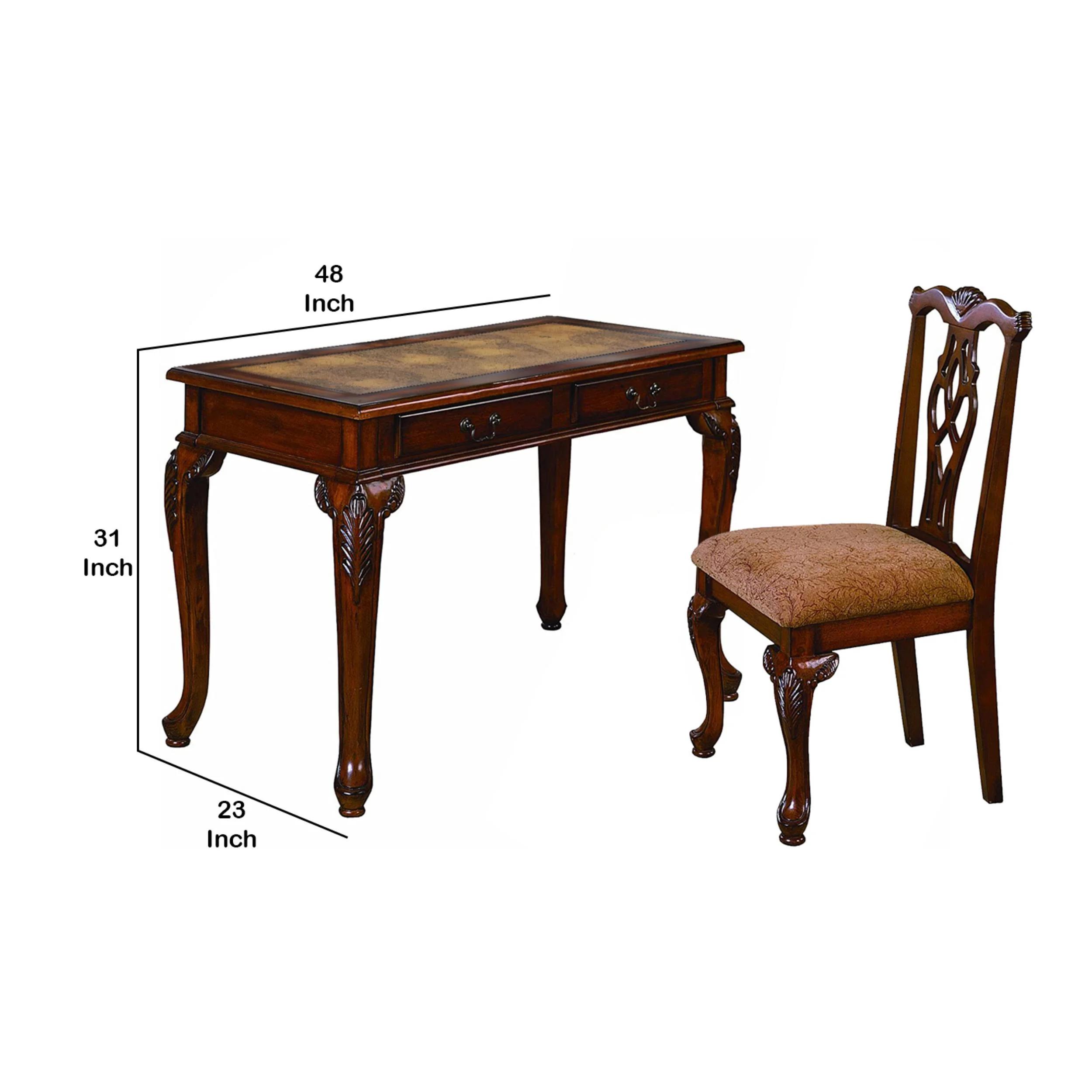 

                    
Buy Rustic Brown Oak Writing Desk with Chair by Crown Mark Fairfax 5205SET
