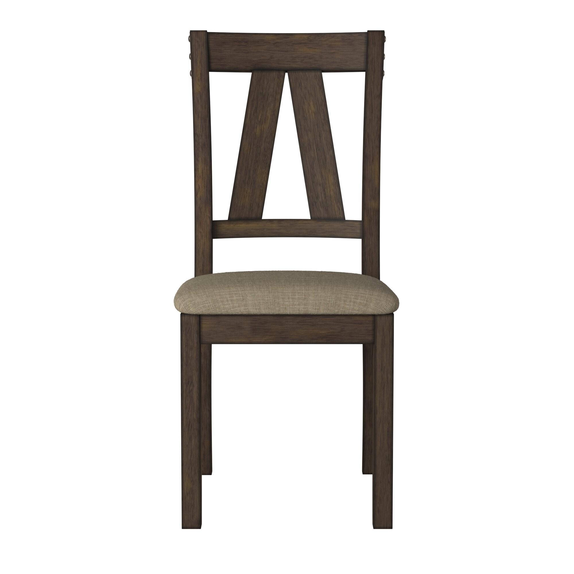Rustic Side Chair Set 5518S Mattawa 5518S in Brown Cotton