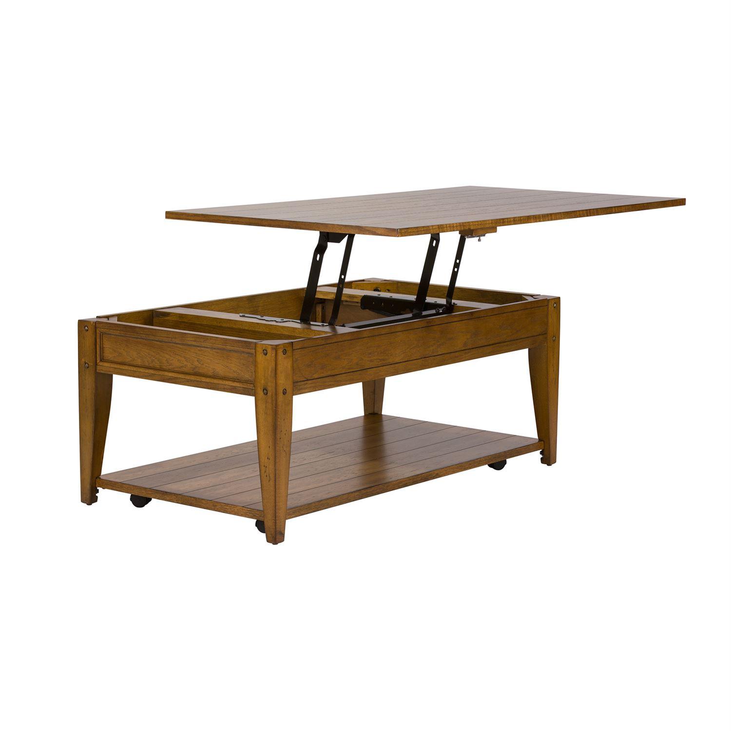 

    
Rustic Oak Finish Wood Lift Top Cocktail Table 110-OT1015 Liberty Furniture
