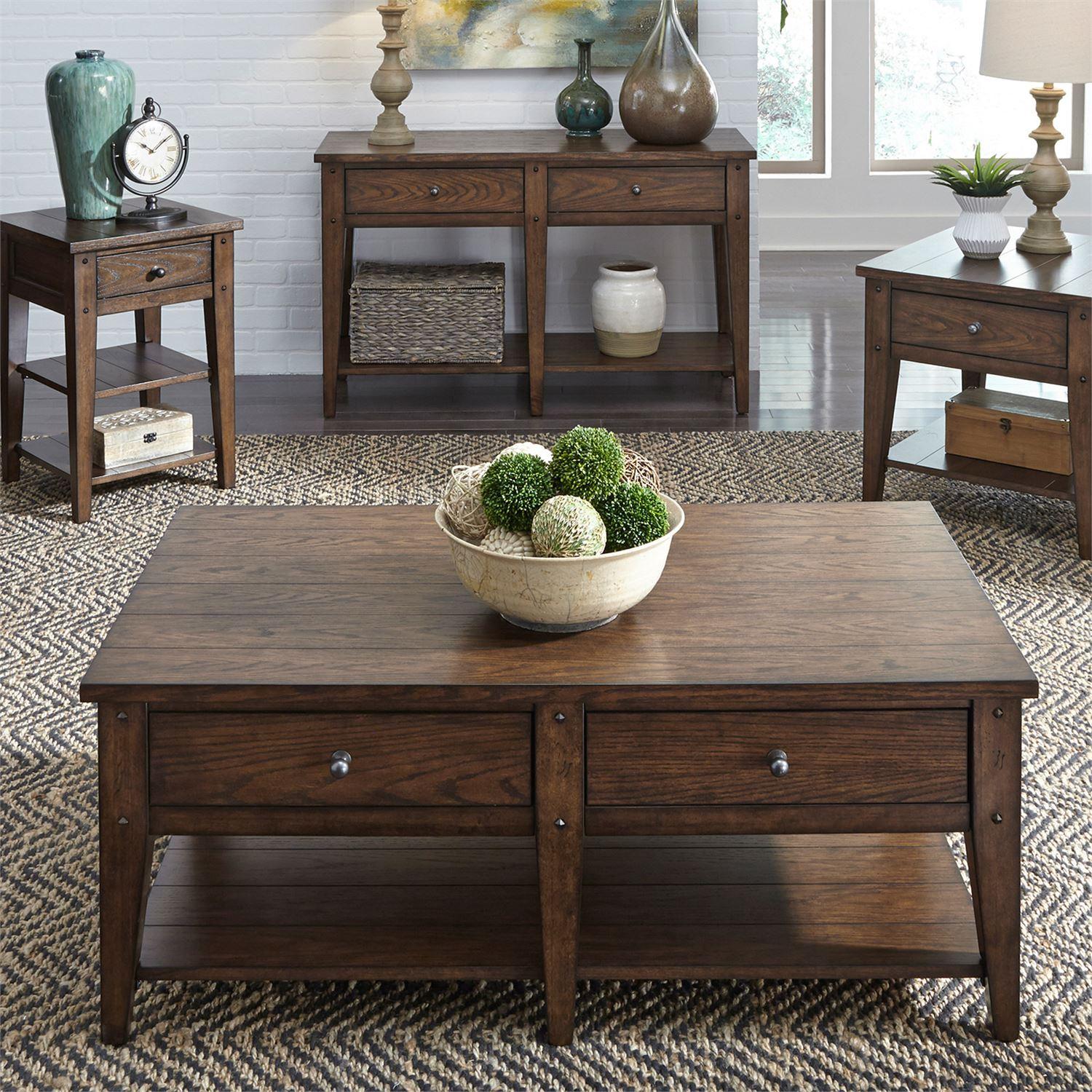 

    
Rustic Brown Wood Coffee Table 210-OT1010 Liberty Furniture
