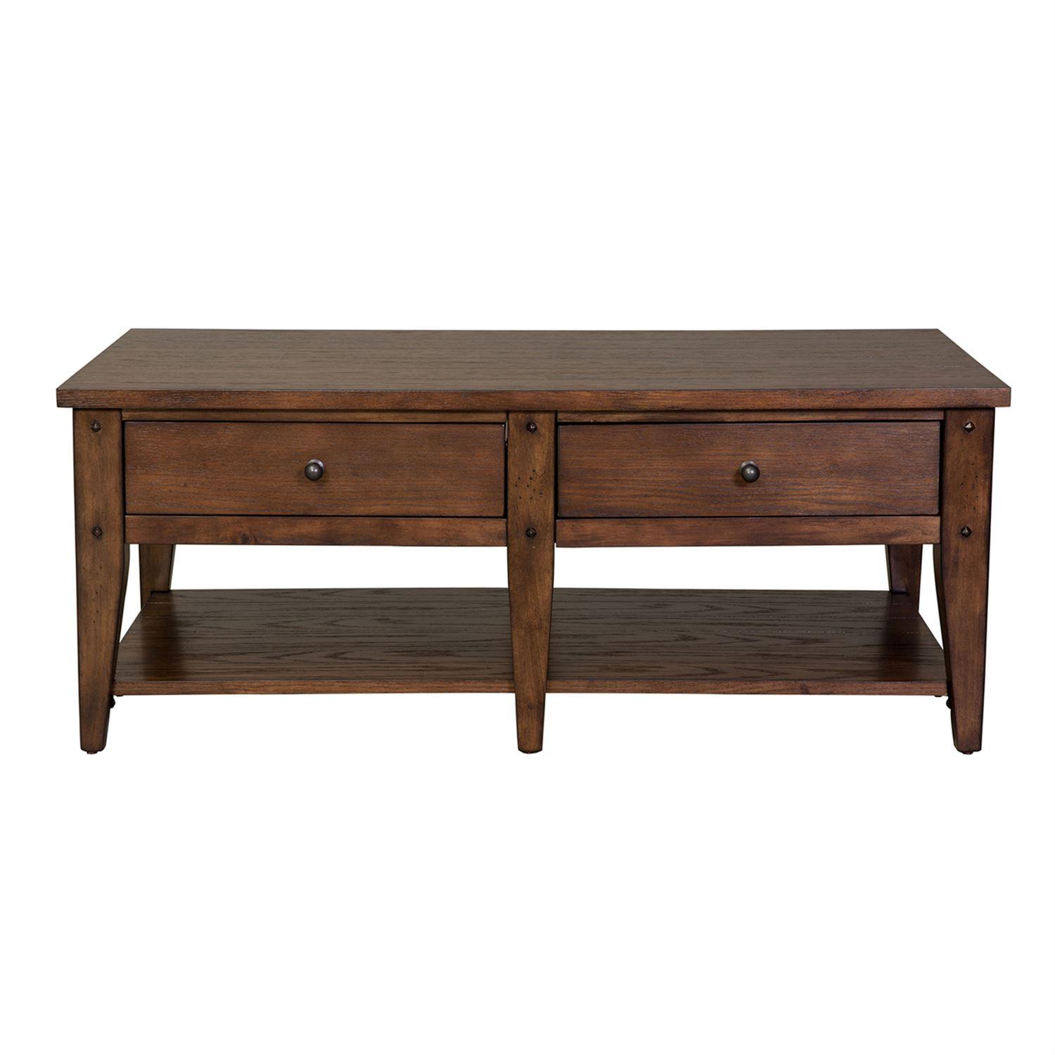 

    
Rustic Brown Wood Coffee Table 210-OT1010 Liberty Furniture
