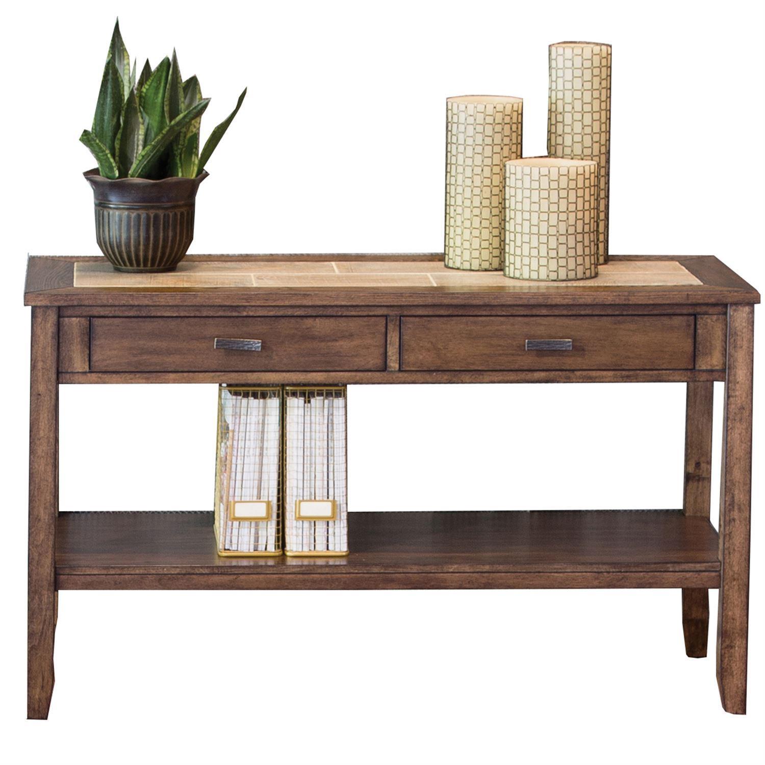 

    
Tobacco Finish Wood Console Table Mesa Valley (147-OT) Liberty Furniture
