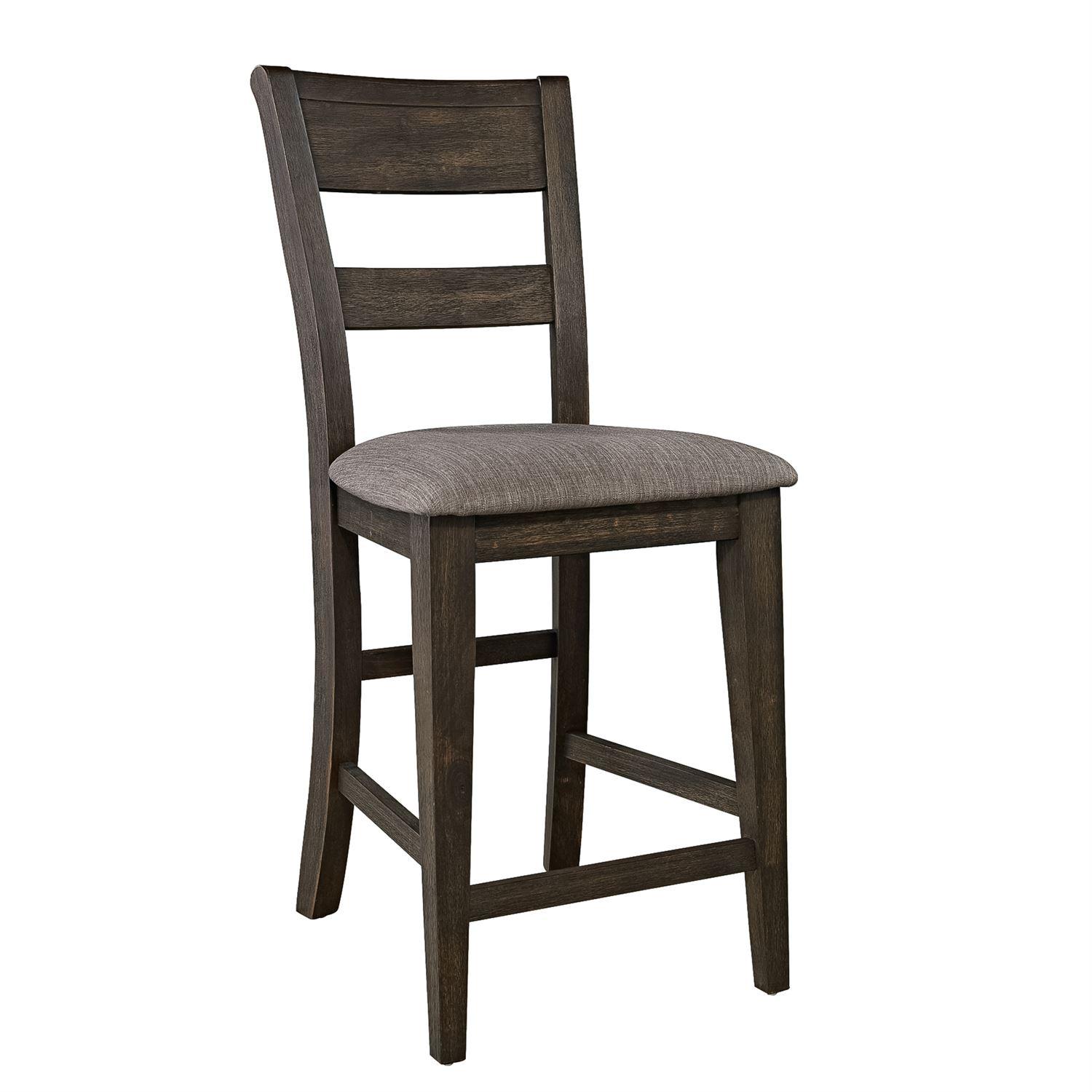 Rustic Counter Chair Double Bridge  (152-CD) Counter Chair 152-B250124-2PC in Chestnut Fabric