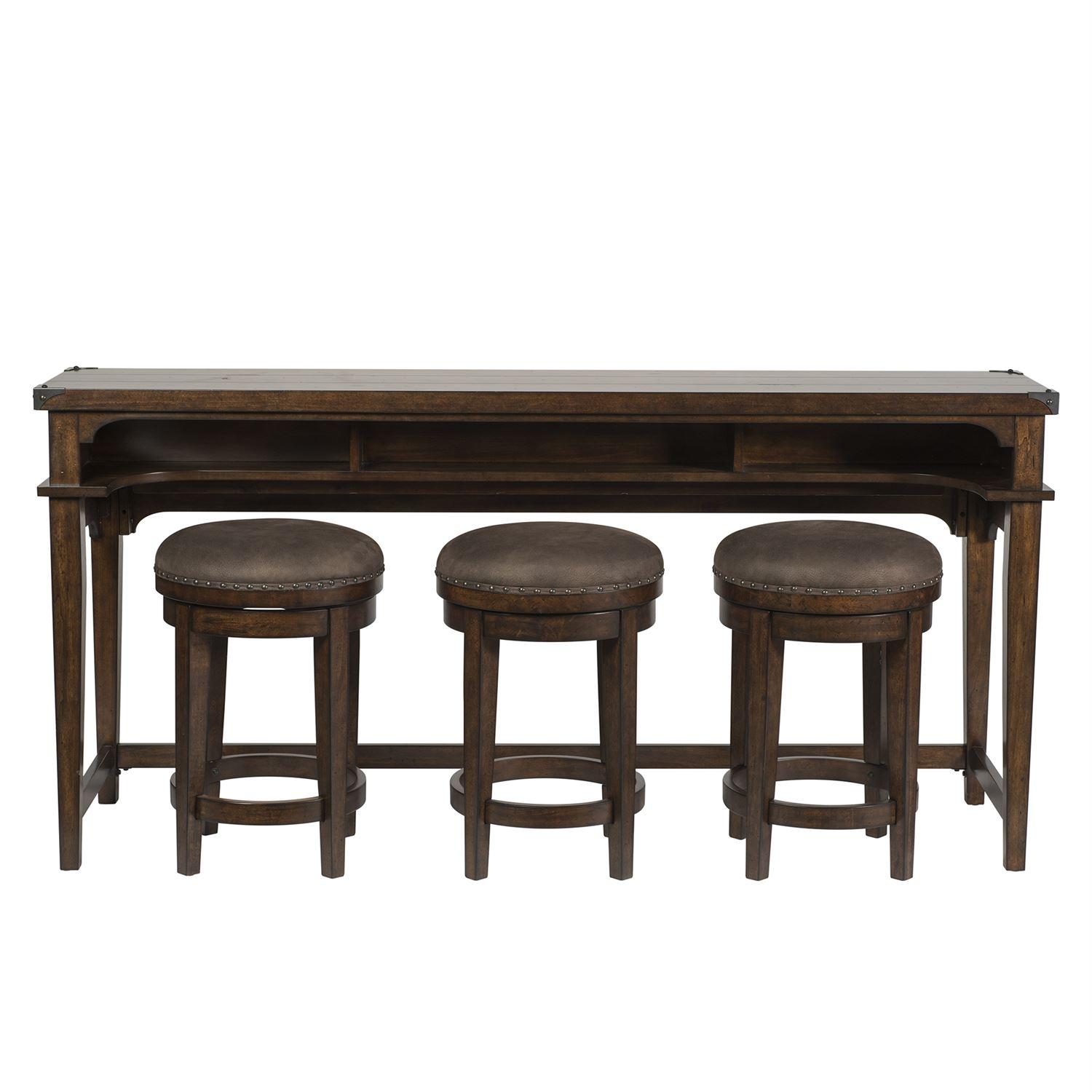 

    
Russet Brown Finish Counter Table Set 4 Pcs 316-OT-O4PCS Liberty Furniture
