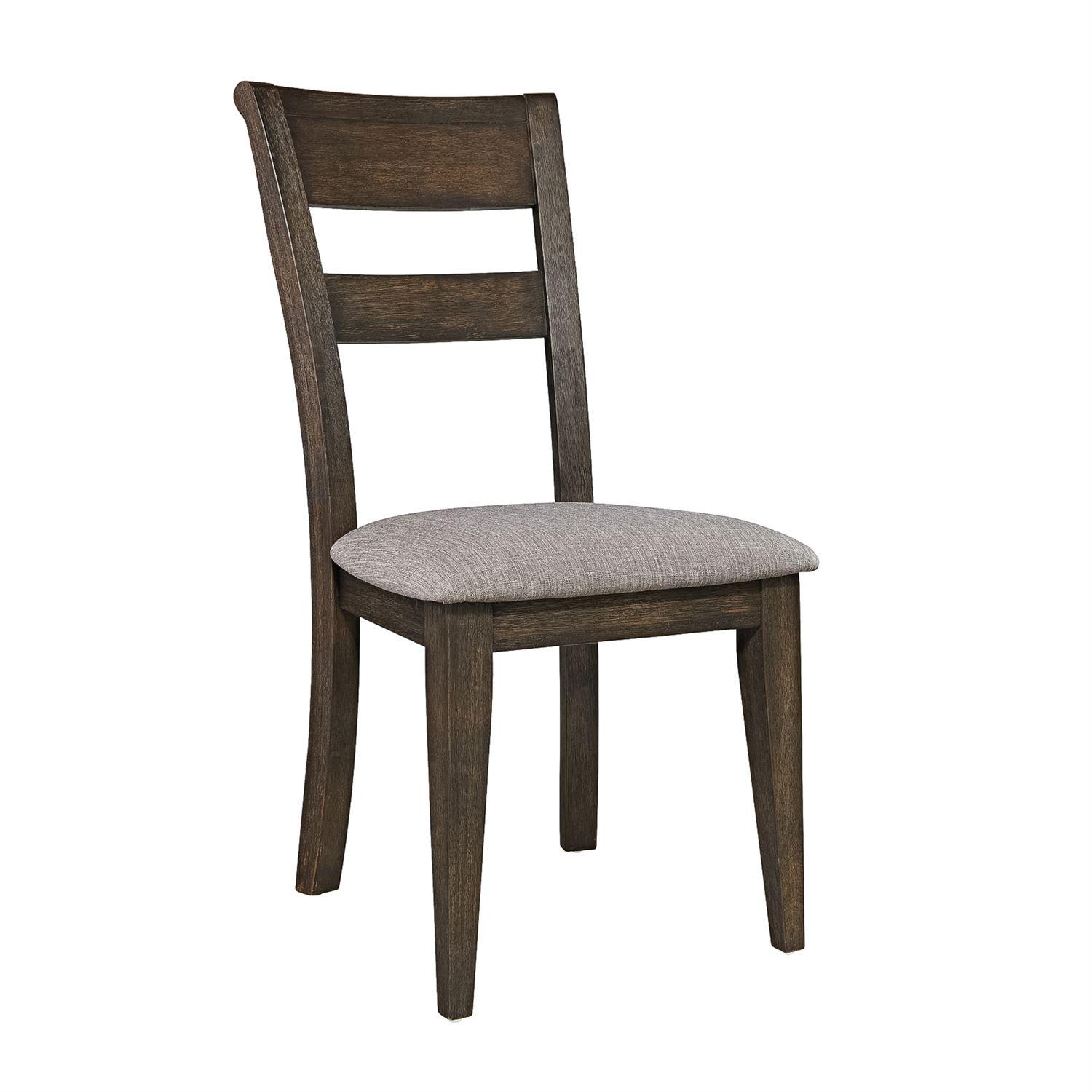 Rustic Dining Side Chair Double Bridge  (152-CD) Dining Side Chair 152-C2501S-2PC in Chestnut Fabric