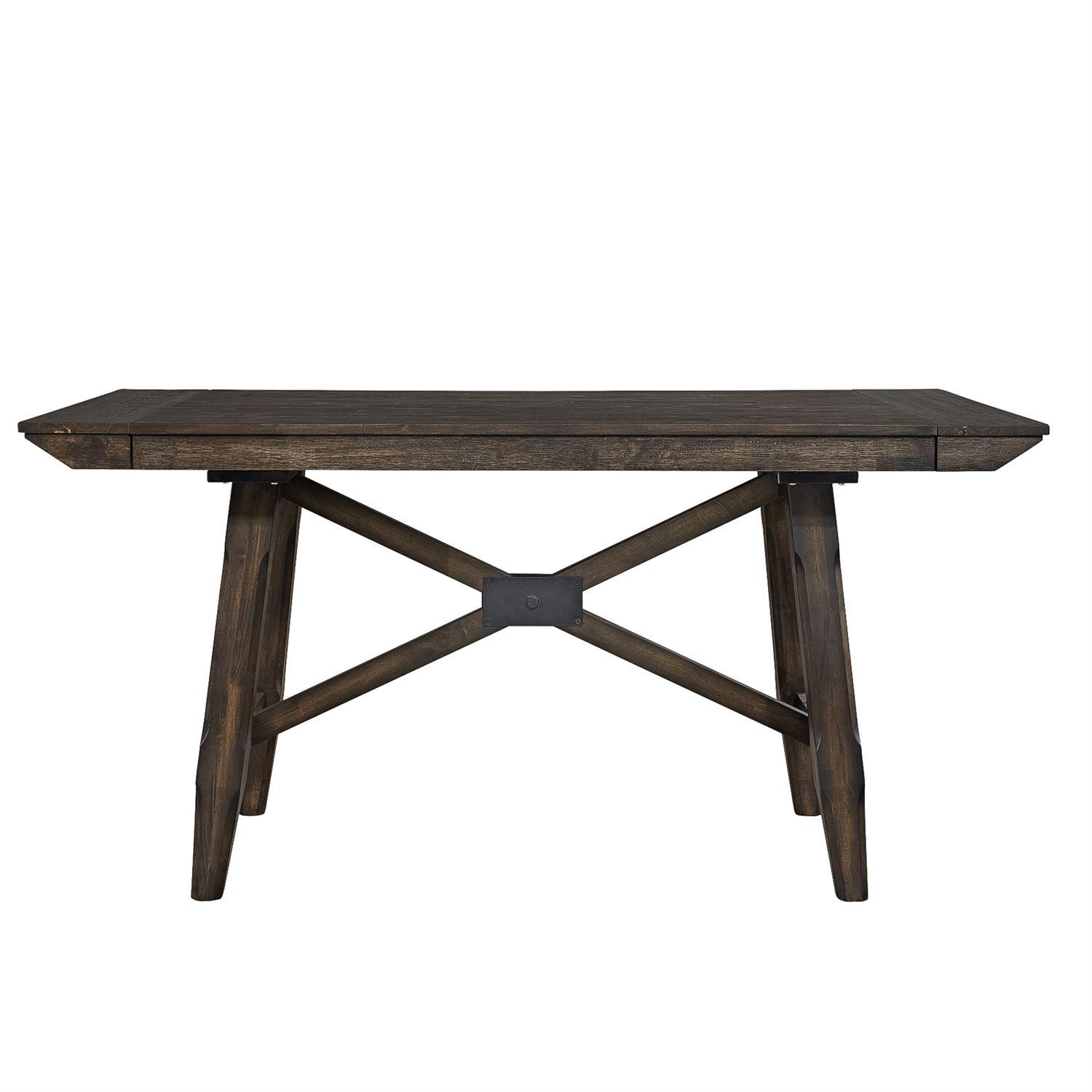 

    
Dark Chestnut Finish Wood Gathering Dining Table Double Bridge 152-CD-GTS Liberty Furniture
