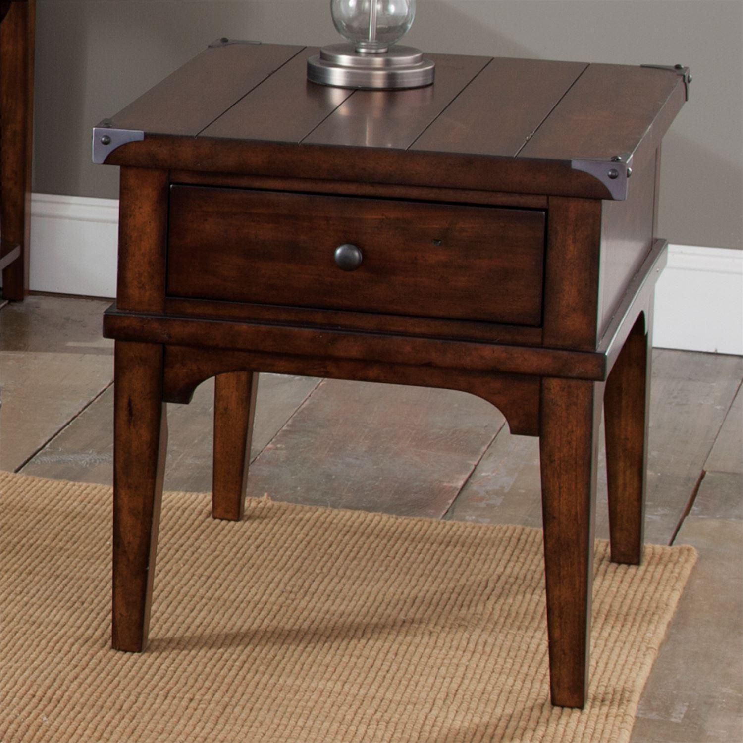 

    
Rustic Brown Wood End Table 316-OT1020 Liberty Furniture
