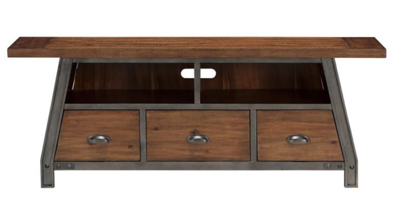 

    
Rustic Brown Wood Tv Stand Homelegance 17150-64T Holverson Collection
