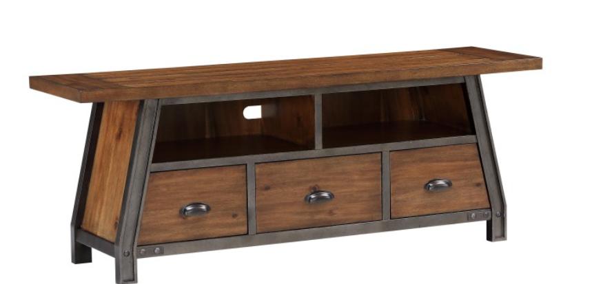 

    
Rustic Brown Wood Tv Stand Homelegance 17150-64T Holverson Collection
