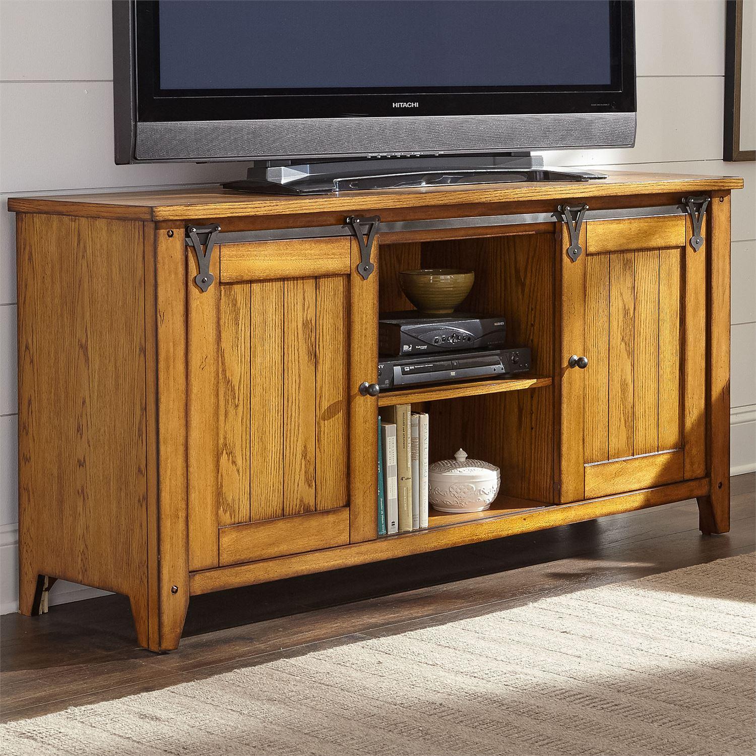 

    
110-TV60 Rustic Oak Finish Wood TV Stand Lake House (110-OT) Liberty Furniture
