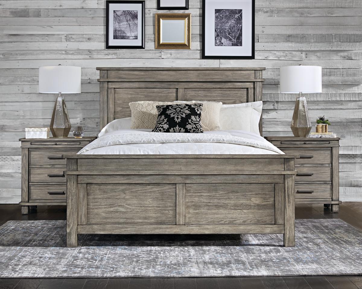 

    
Rustic Cal King Panel Bedrom Set 3Ps Greystone GLPGR5230 A-America Glacier Point
