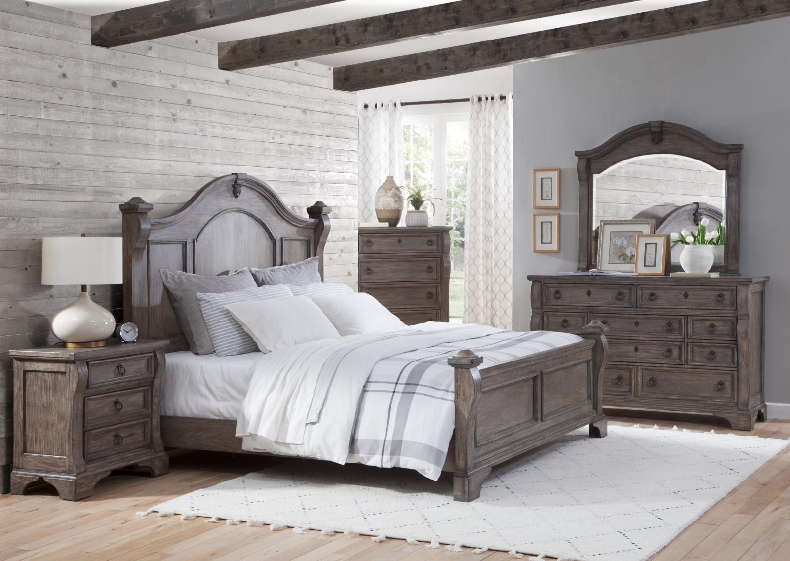 Classic, Traditional, Cottage Poster Bedroom Set HEIRLOOM 2975-66POS 2975-66POS-2NDM-5PC in Charcoal 