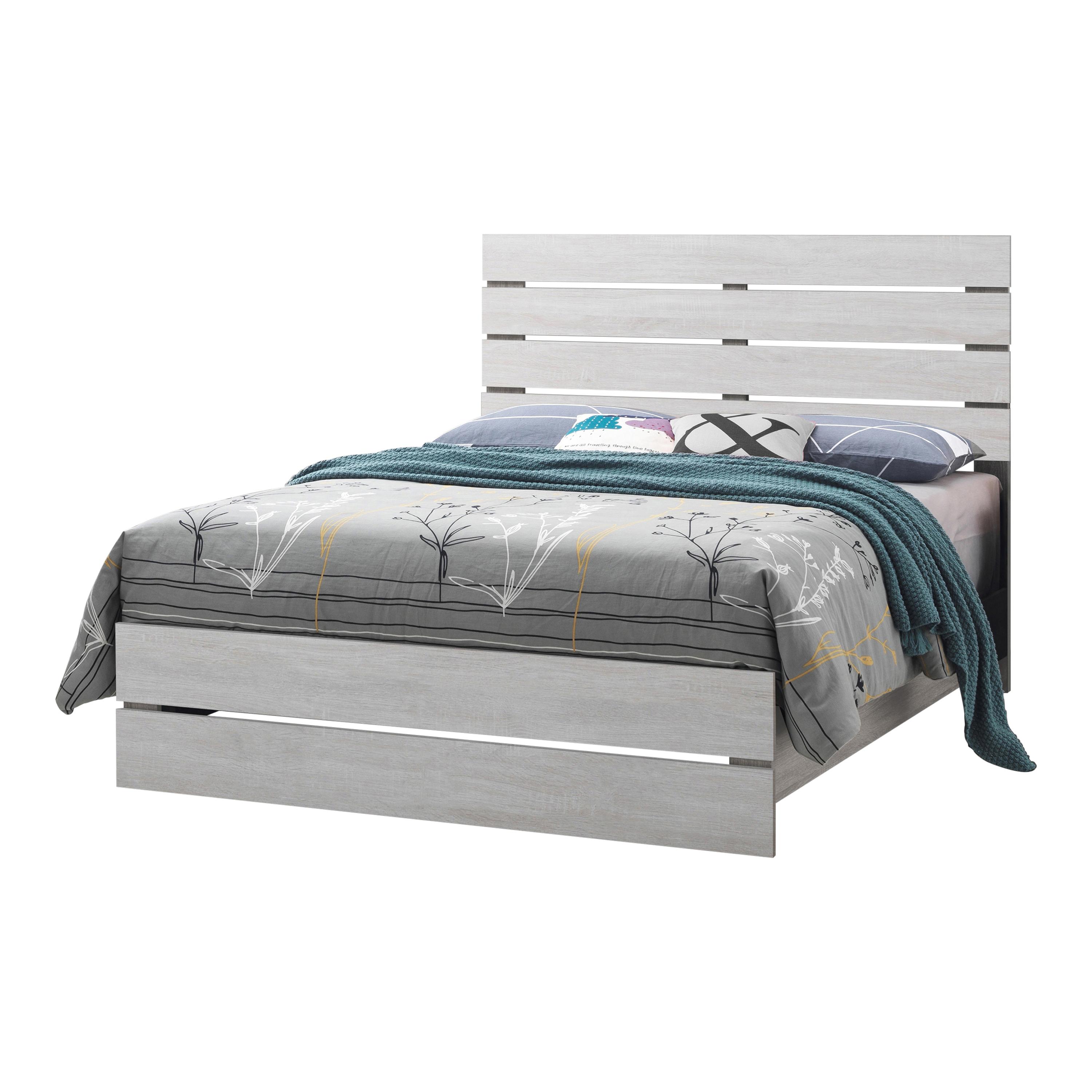 

    
Rustic Coastal White Wood King Panel Bed Coaster 207051KE Marion
