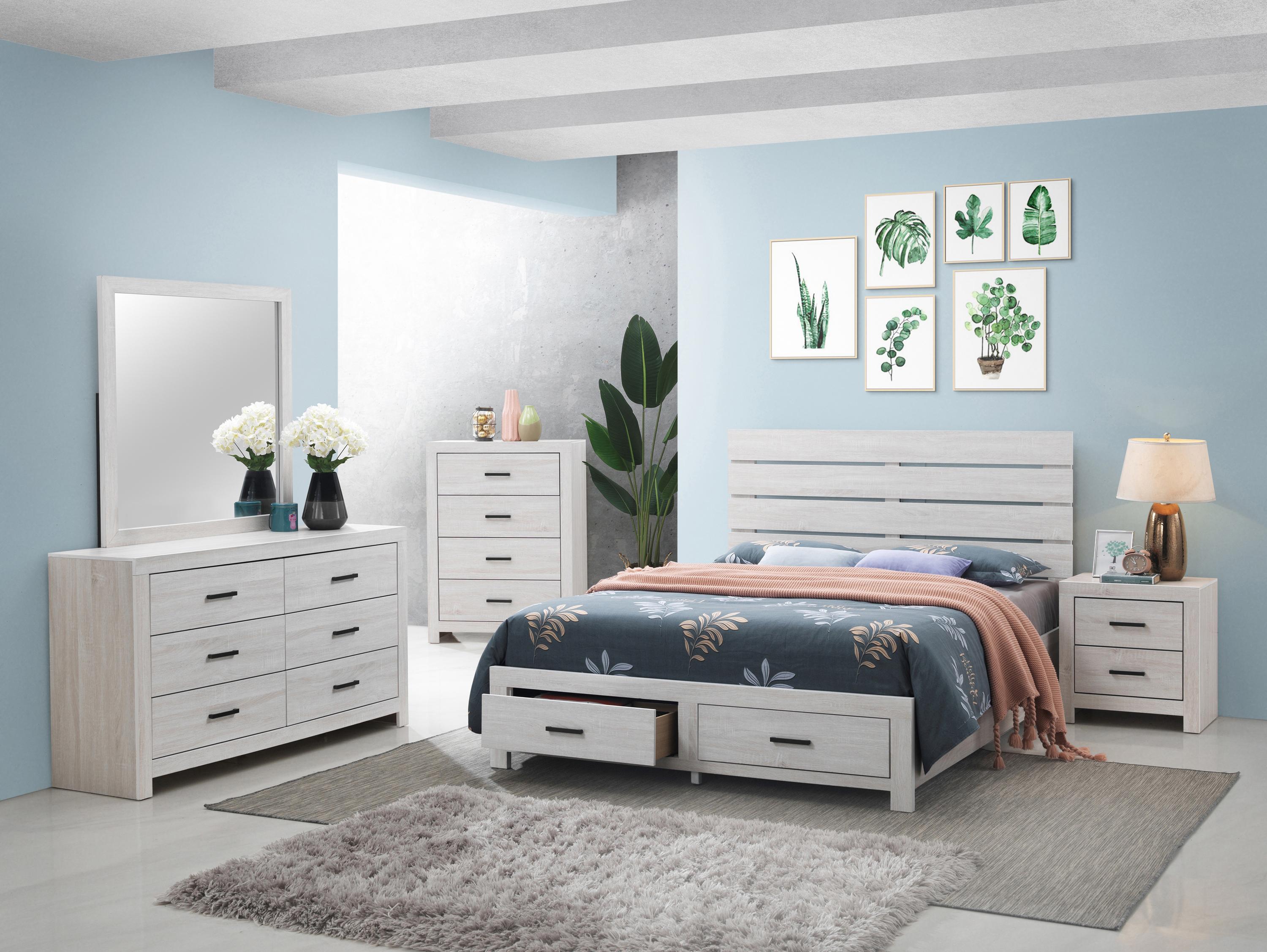 Rustic Bedroom Set 207050KE-3PC Marion 207050KE-3PC in White 