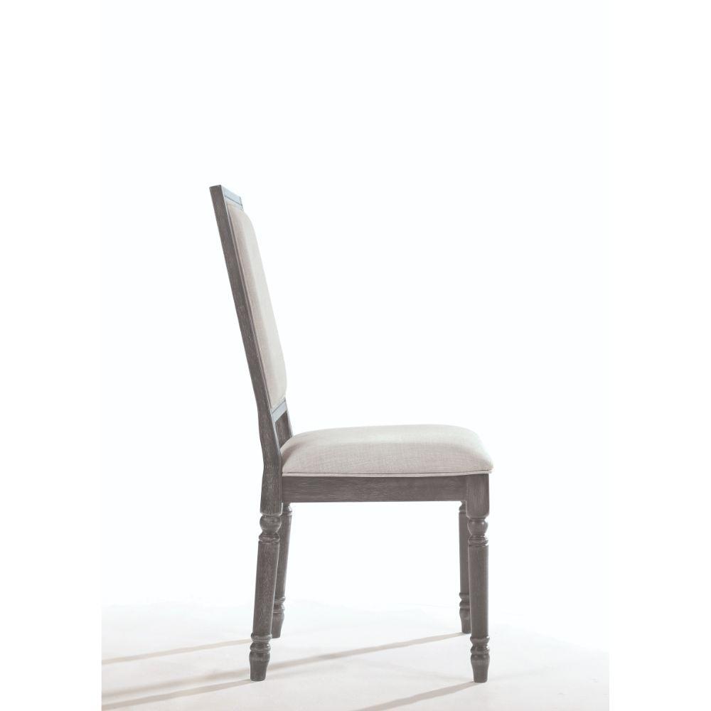 

                    
Acme Furniture Leventis Side Chair Set Gray Linen Purchase 
