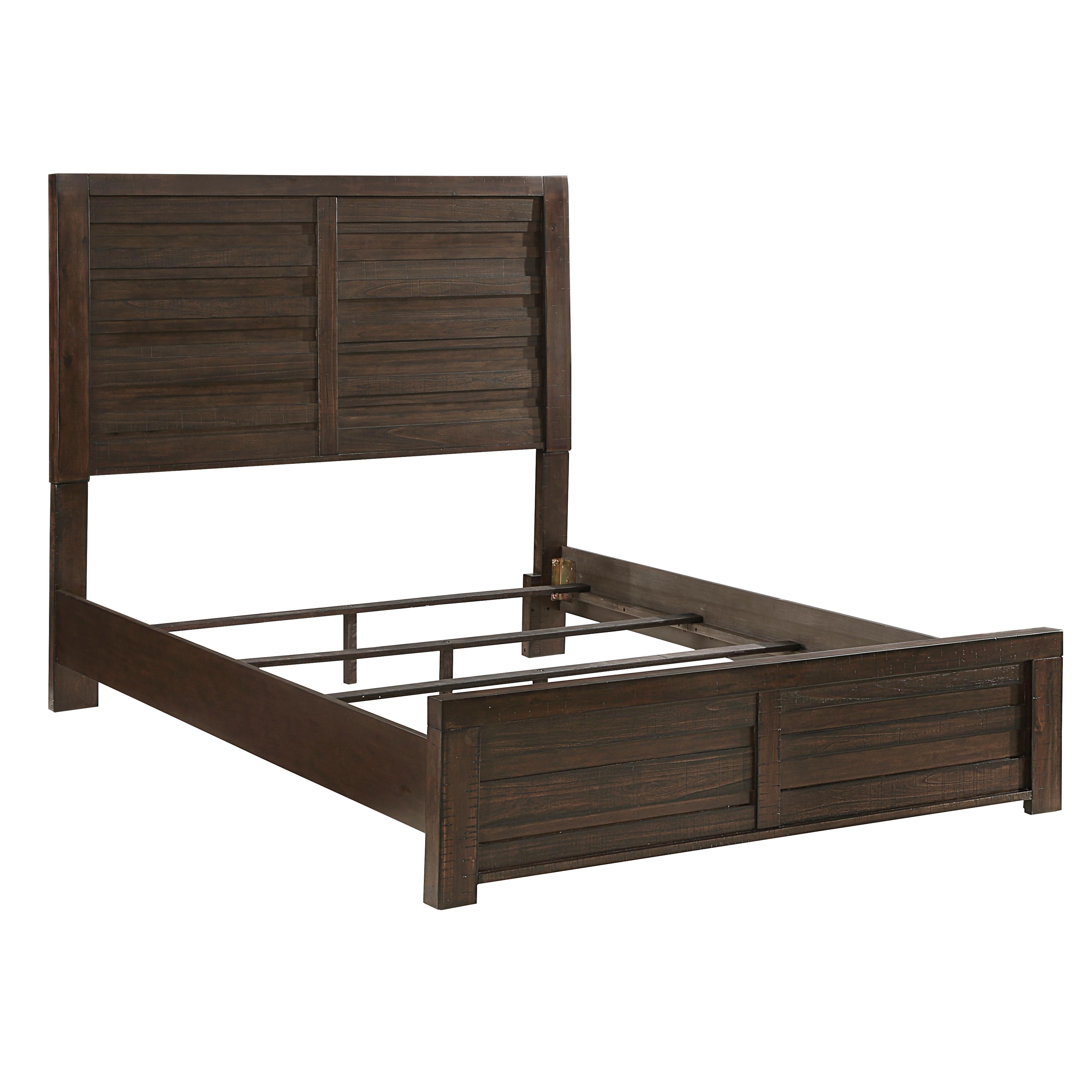 

    
Rustic Dark Brown Wood California King Panel Bed Homelegance Longview 1498DBK-1CK
