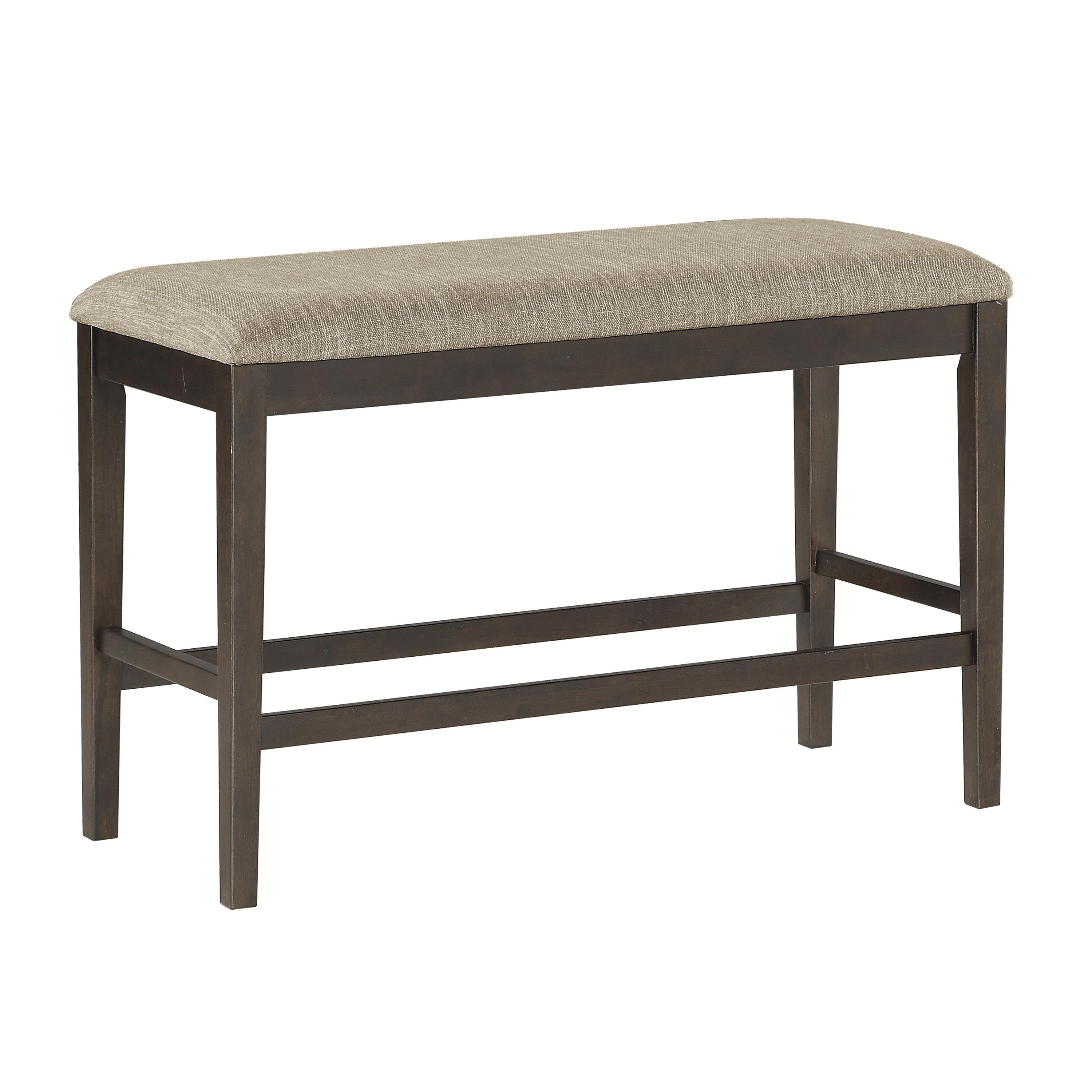 Rustic Counter Height Bench 5716-24BH Balin 5716-24BH in Dark Brown Polyester