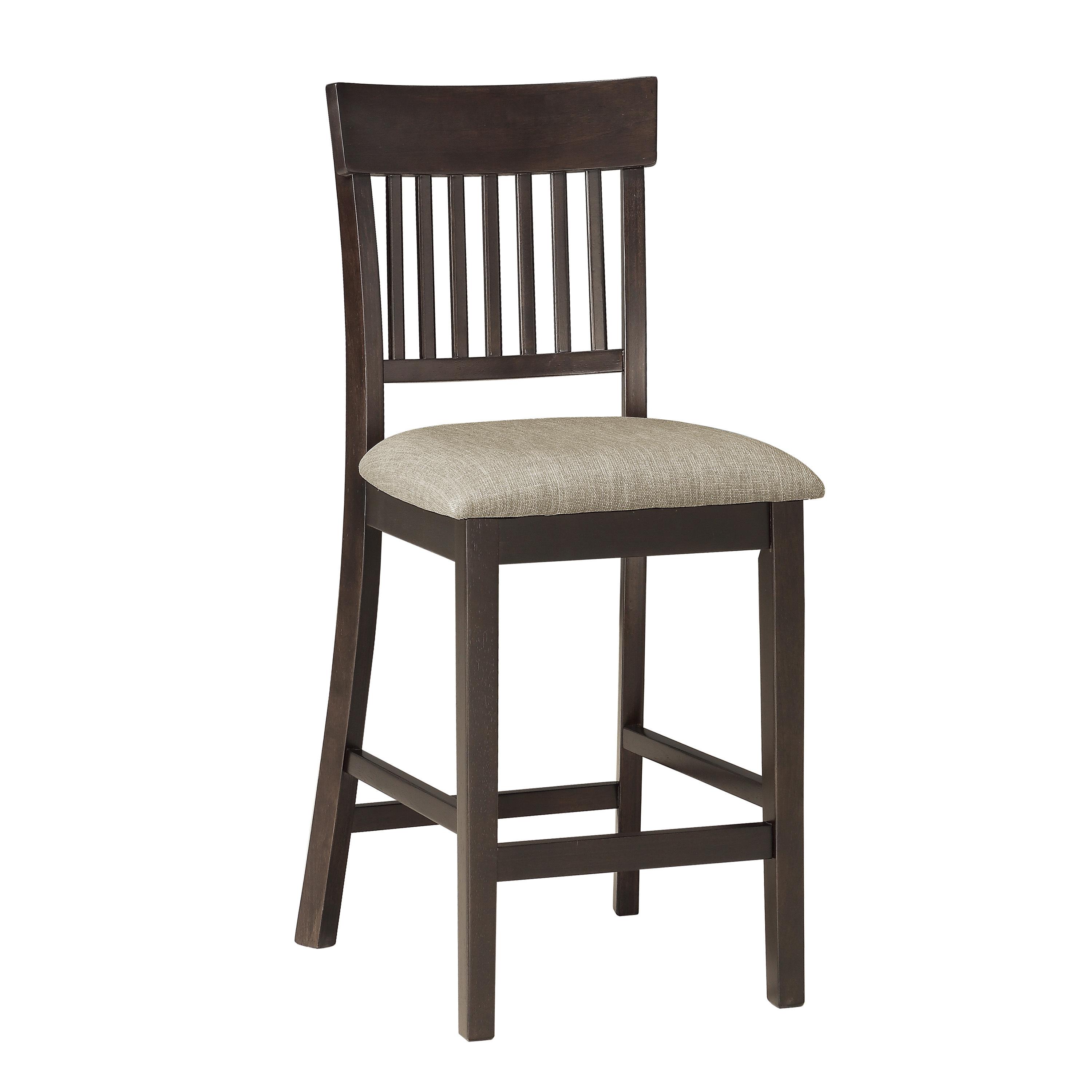 Rustic Counter Height Chair 5716-24S1 Balin 5716-24S1 in Dark Brown Polyester