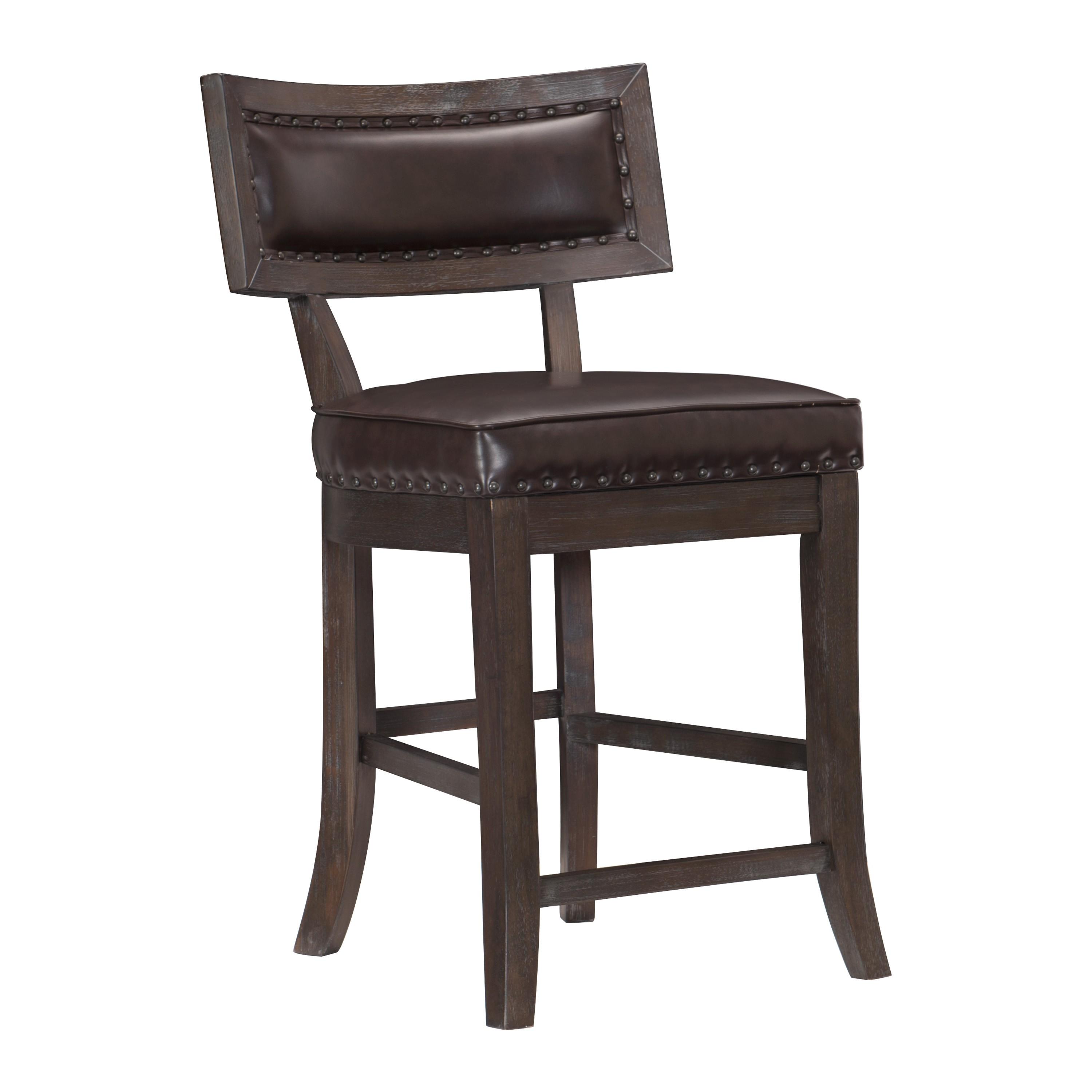 Rustic Counter Height Chair 5655-24 Oxton 5655-24 in Dark Cherry Faux Leather