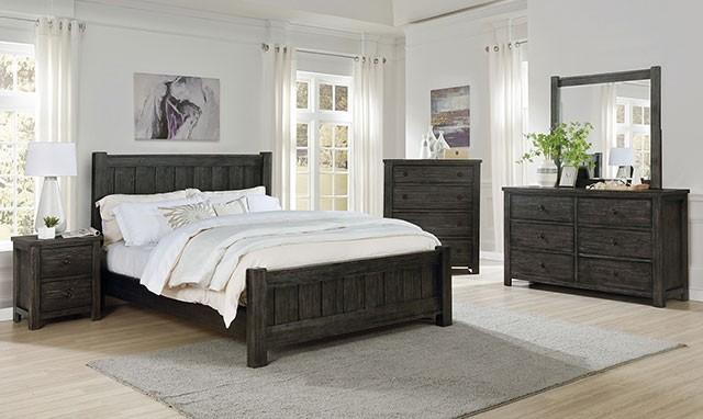 

    
Rustic Dark Gray Solid Wood California King Panel Bedroom Set 6PCS Furniture of America Regensburg FOA7169-CK-6PCS
