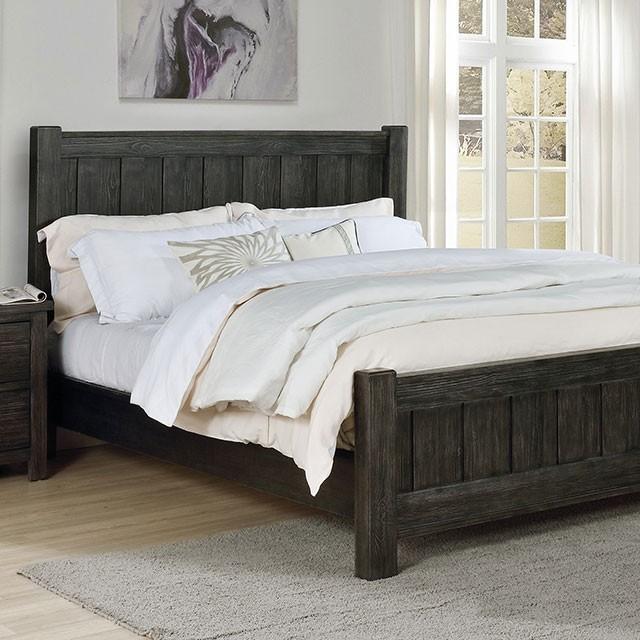 

    
Rustic Dark Gray Solid Wood King Panel Bed Furniture of America Regensburg FOA7169-EK
