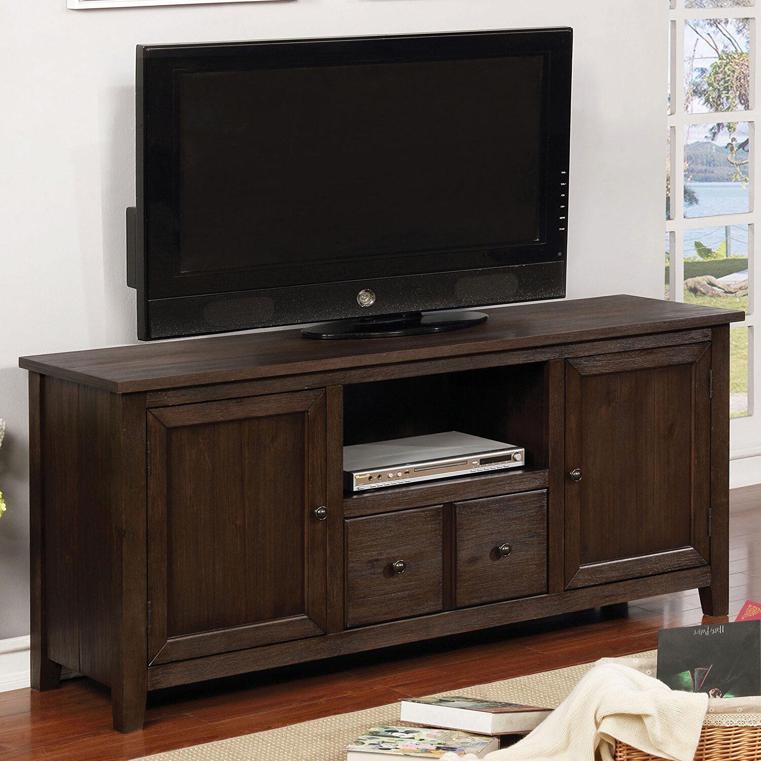 

    
Rustic Dark Oak Solid Wood 60" TV Stand Furniture of America CM5902DA-TV-60 Presho
