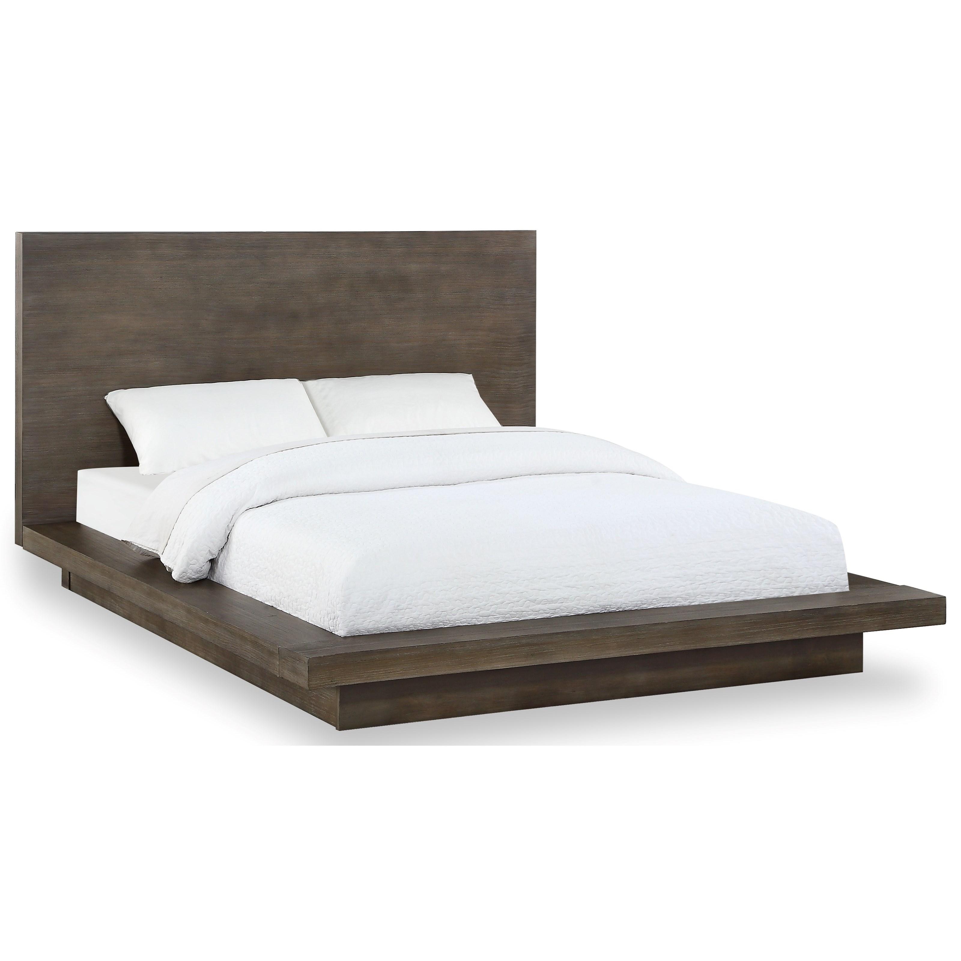 Contemporary, Rustic Platform Bed MELBOURNE 8D64H6 in Brown 