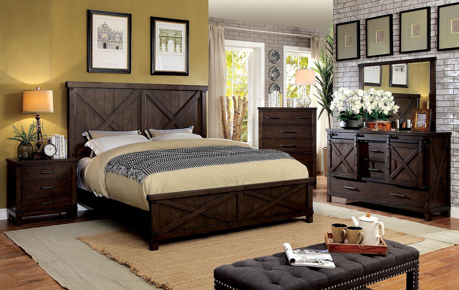 

    
CM7734-CK-3PC Rustic Dark Walnut Solid Wood CAL Bedroom Set 3pcs Furniture of America CM7734 Bianca
