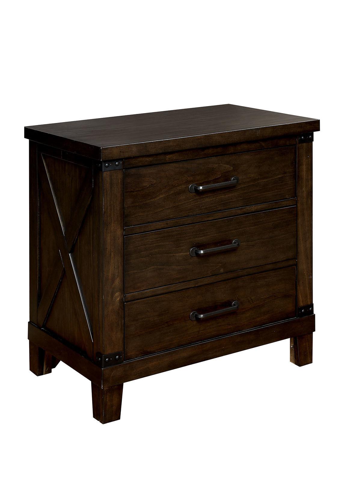 

    
Rustic Dark Walnut Solid Wood Nightstand Furniture of America CM7734N Bianca
