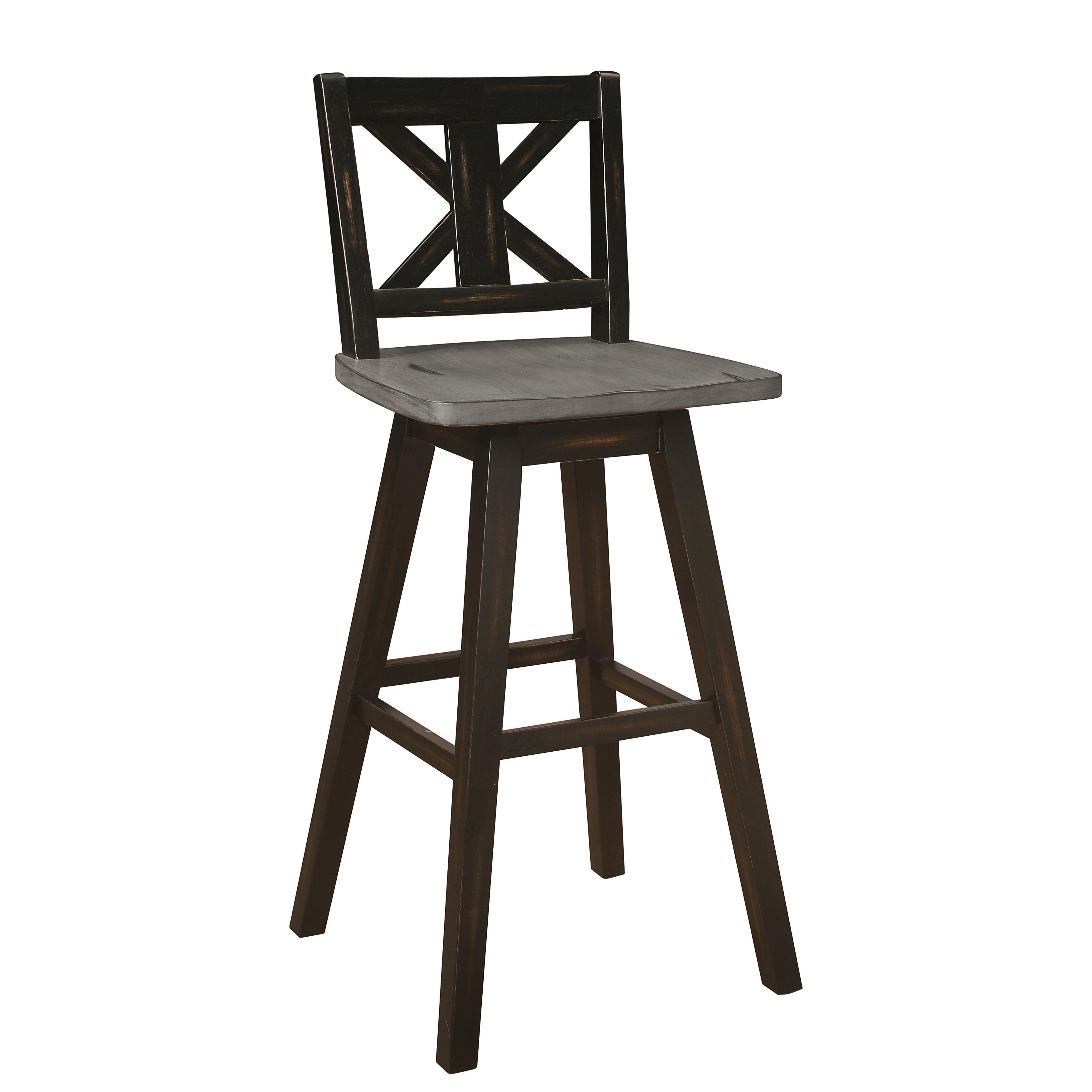 

    
Rustic Distressed Gray & Black Solid Wood 29" Counter Height Chair Set 2pcs Homelegance 5602-29BK Amsonia
