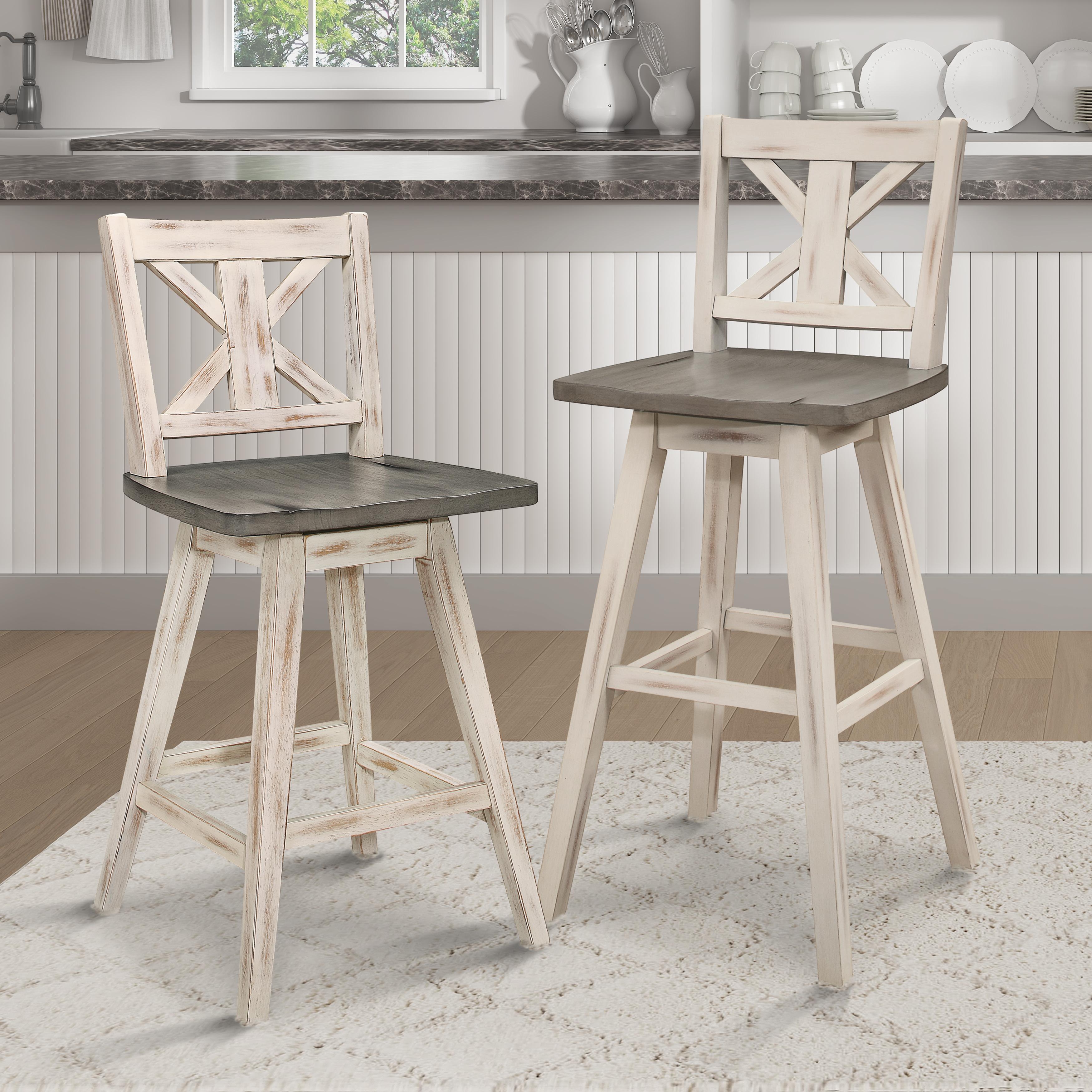 

    
5602-24WT Rustic Distressed Gray & White Solid Wood 24" Counter Height Chair Set 2pcs Homelegance 5602-24WT Amsonia
