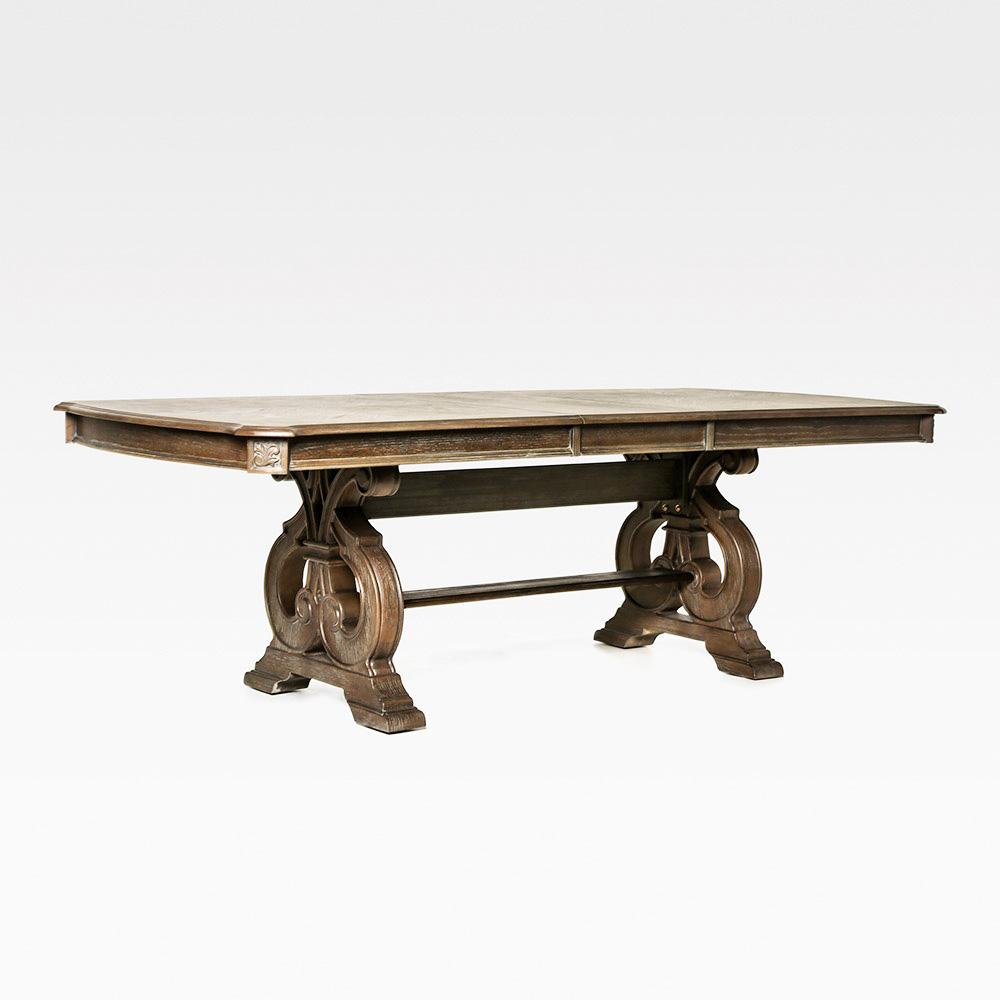 

    
Natural Double Pedestal Dining Table Set 7Pcs ARCADIA CM3150T FOA Rustic
