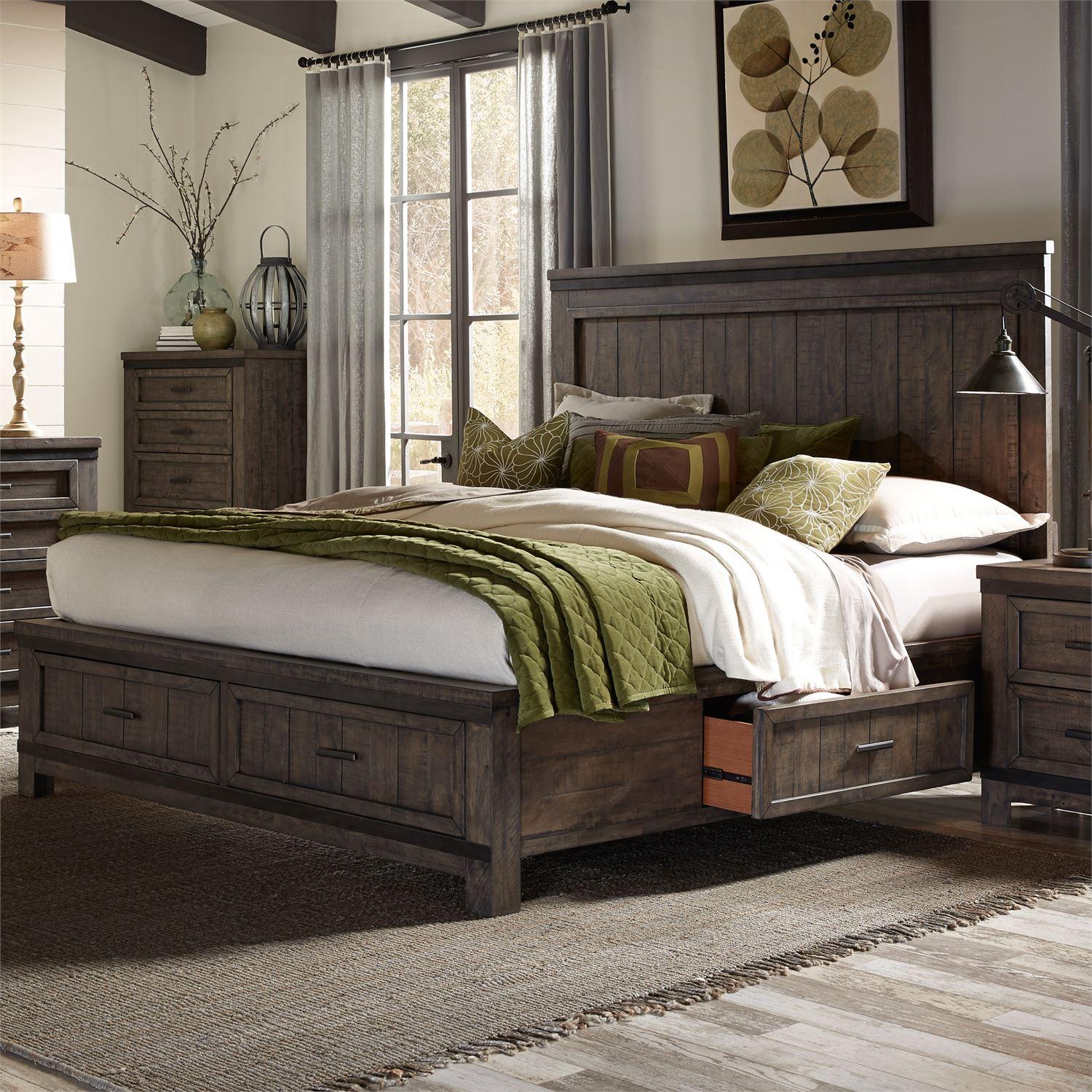 

    
Gray 2Side King Storage Bed Thornwood Hills 759-BR-K2S Liberty Rustic
