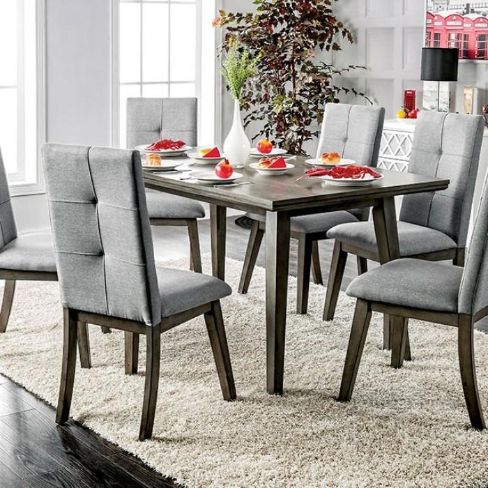 Rustic Dining Room Set CM3354GY-T-Set-5 Abelone CM3354GY-T-5PC in Gray Fabric