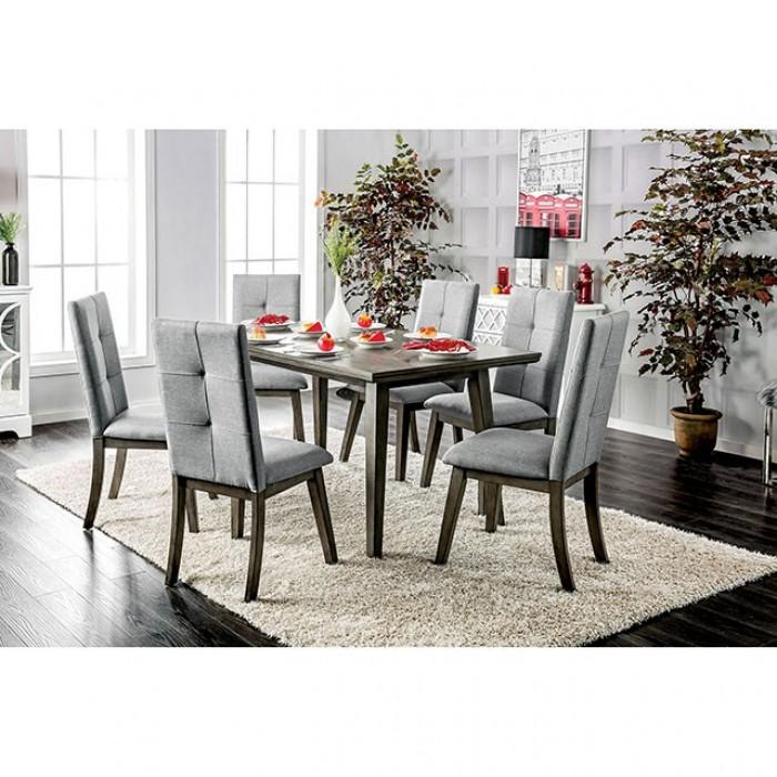 

    
Rustic Gray Solid Wood Dining Room Set 7pcs Furniture of America Abelone
