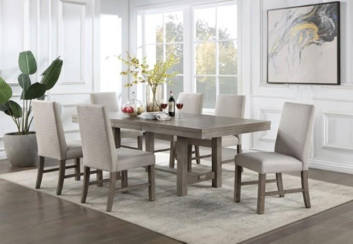 

    
Rustic Gray Solid Wood Dining Room Set 7PCS Furniture of America San Antonio CM3251GY-T-7PCS
