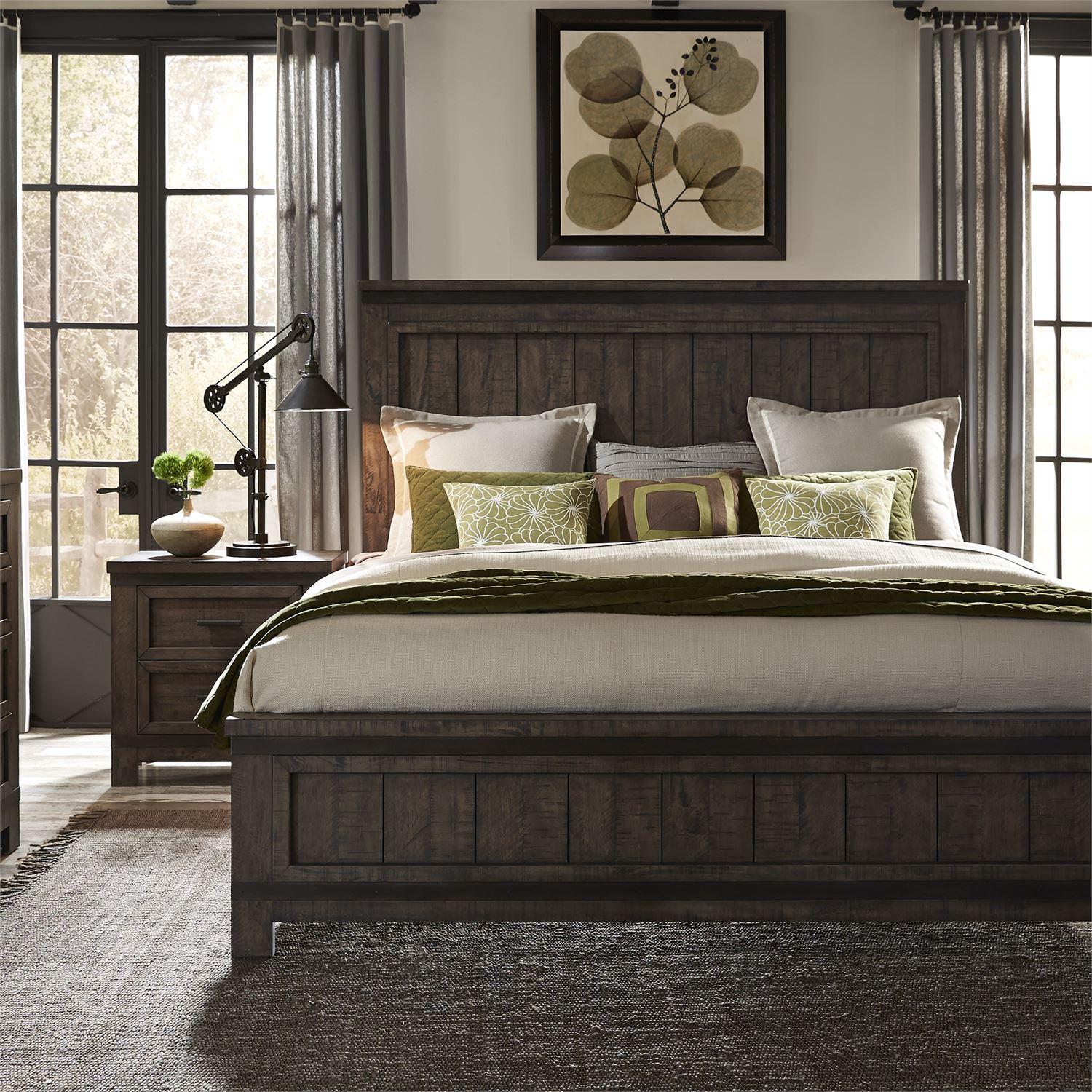 

    
Rustic Gray Wood Cal.King Panel Bed Thornwood Hills 759-BR-CPB Liberty Furniture
