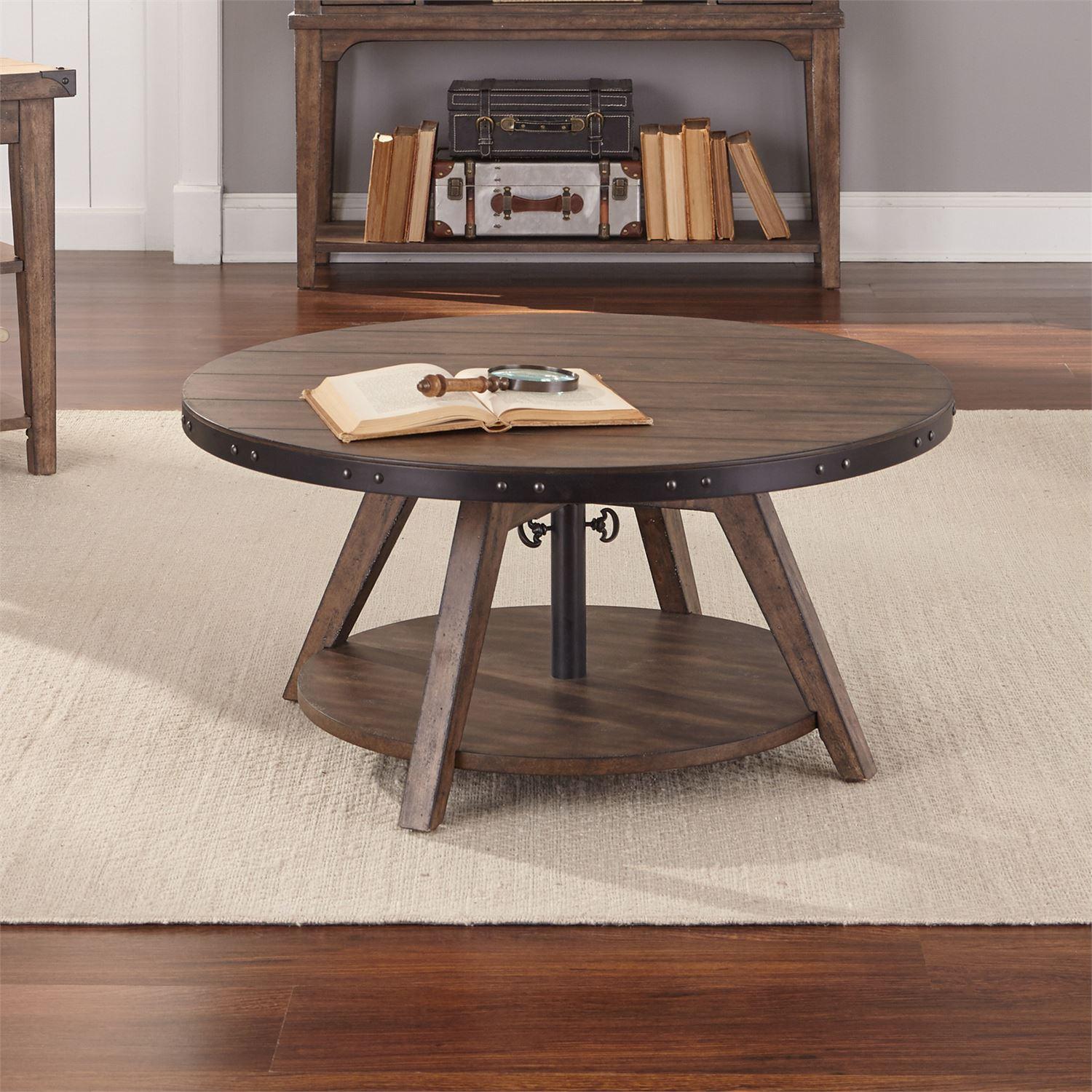 

    
Rustic Gray Wood Coffee Table Aspen Skies (416-OT) Liberty Furniture
