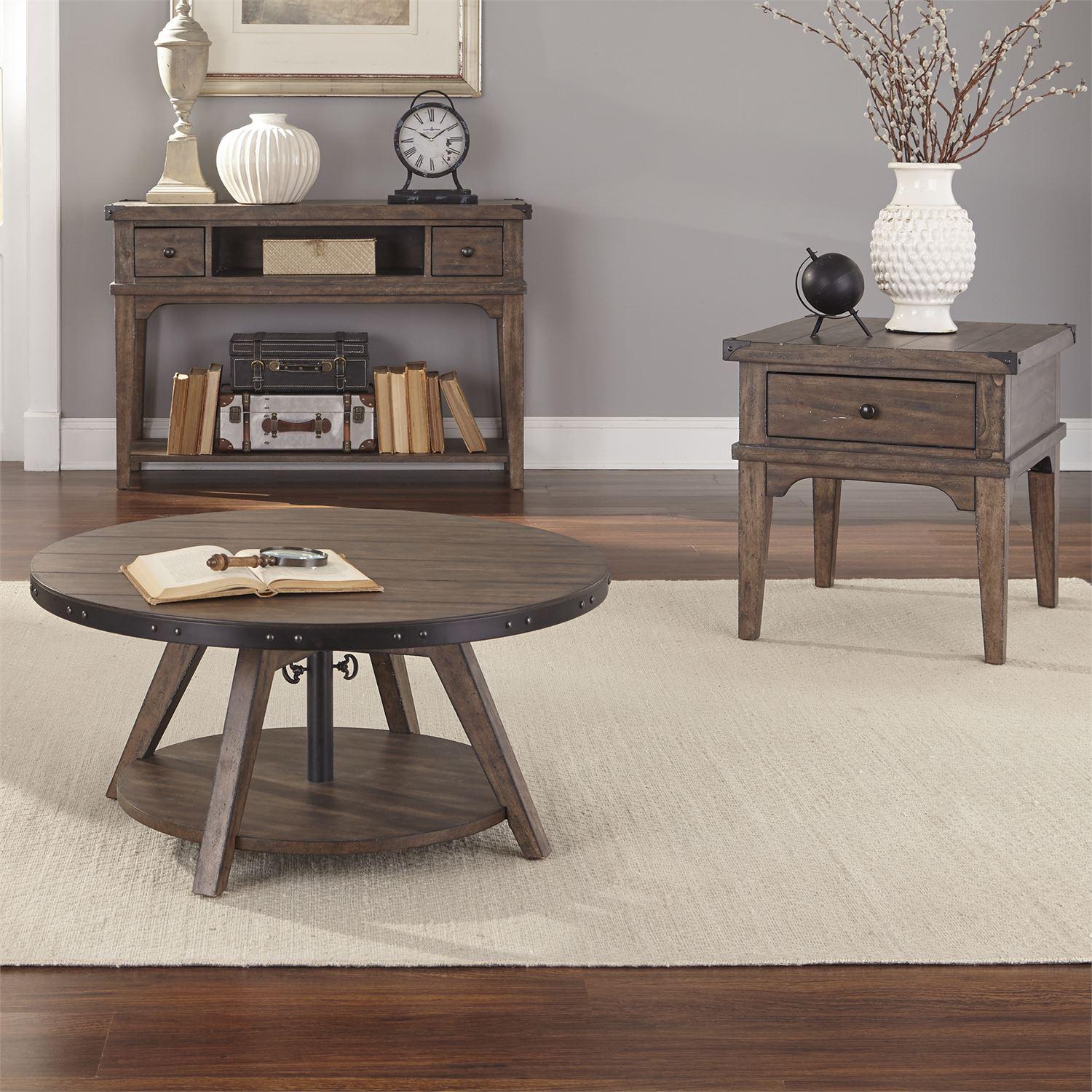 

    
Rustic Gray Wood Coffee Table Set 3 Pcs 416-OT-O3PCS Liberty Furniture
