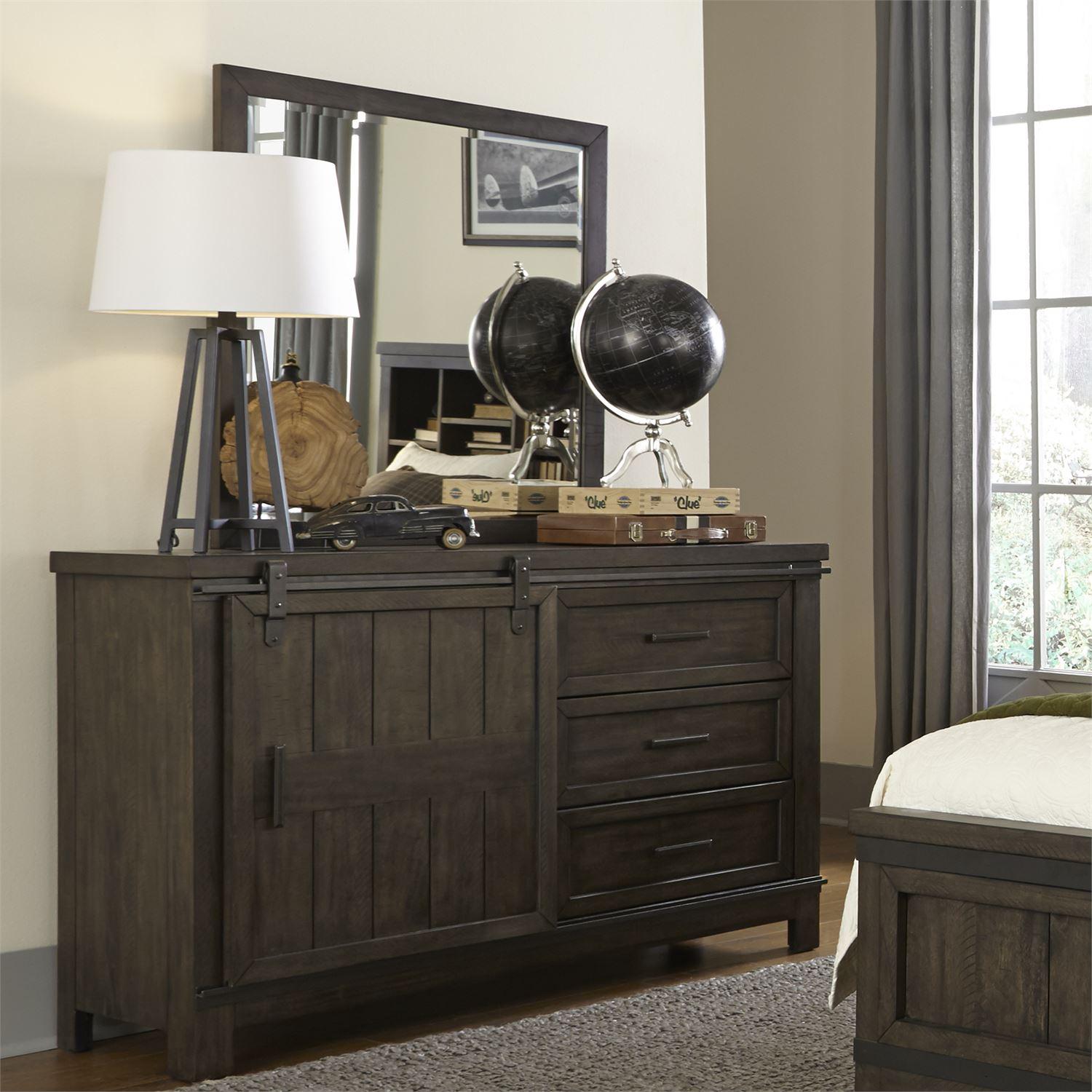 

    
Rustic Gray Dresser & Mirror Set 2Pc Thornwood Hills (759-YBR) Liberty Furniture
