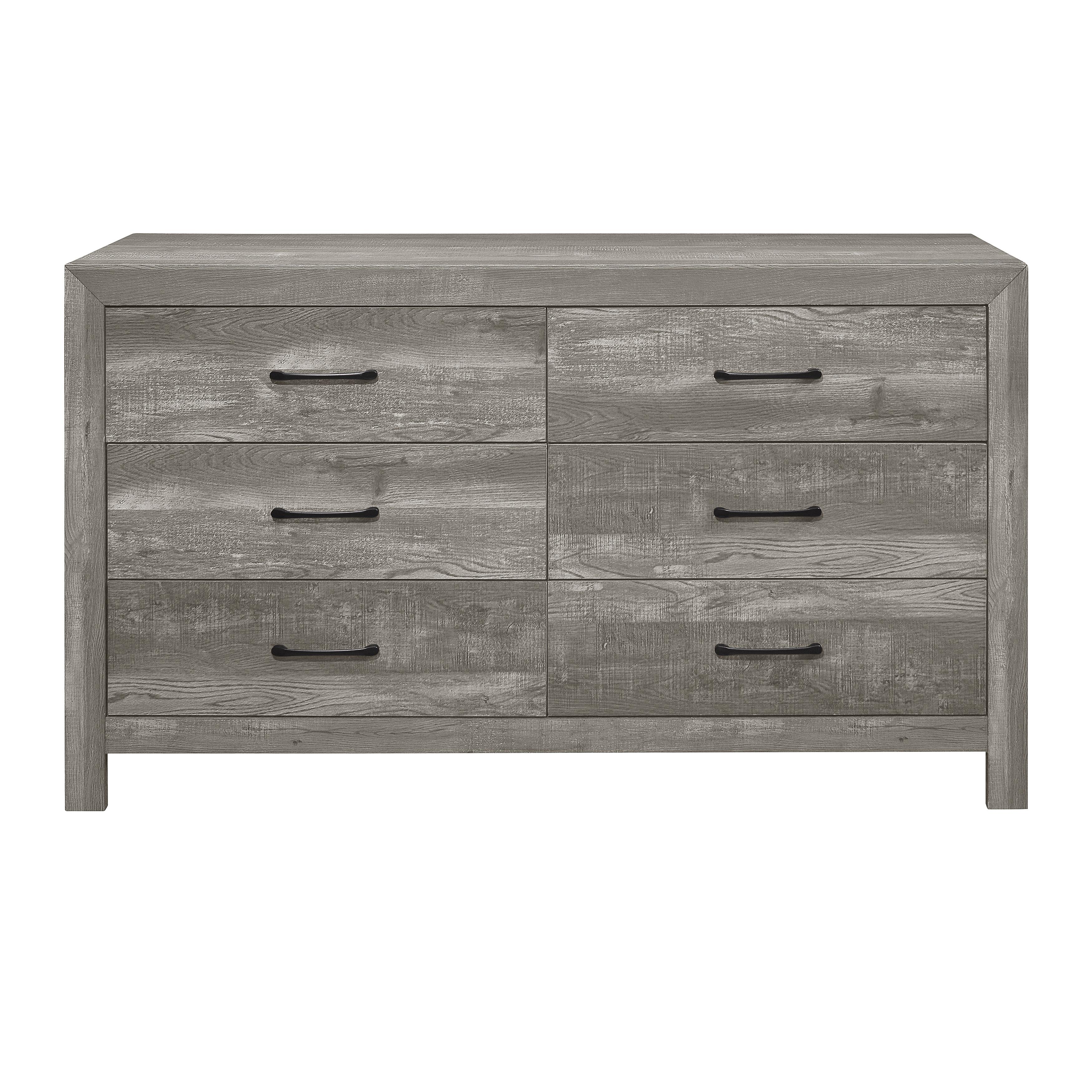 

    
Rustic Gray Wood Dresser w/Mirror Homelegance 1534GY-5*6 Corbin
