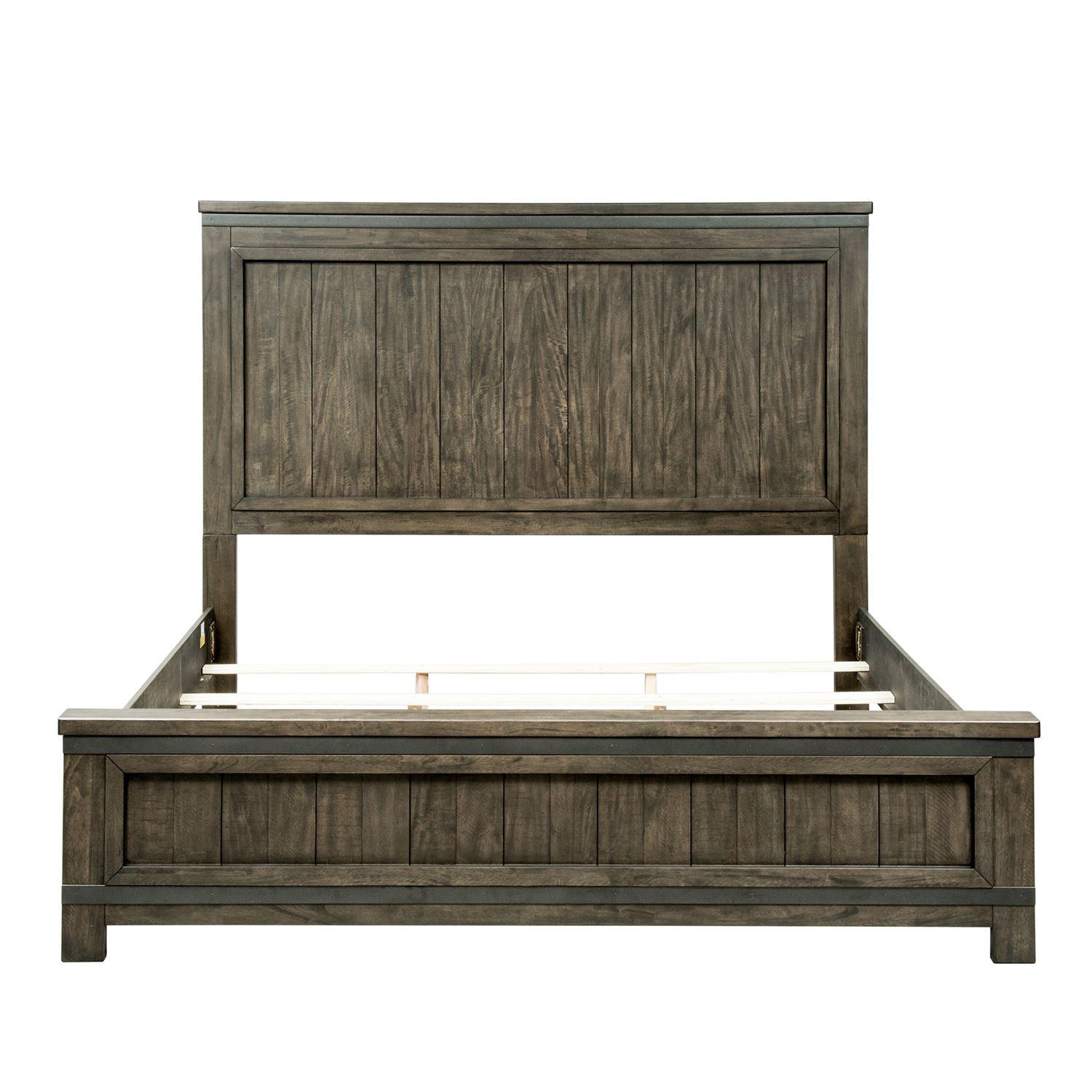 

    
Rustic Gray Wood Queen Panel Bed Thornwood Hills 759-BR-QPB Liberty Furniture

