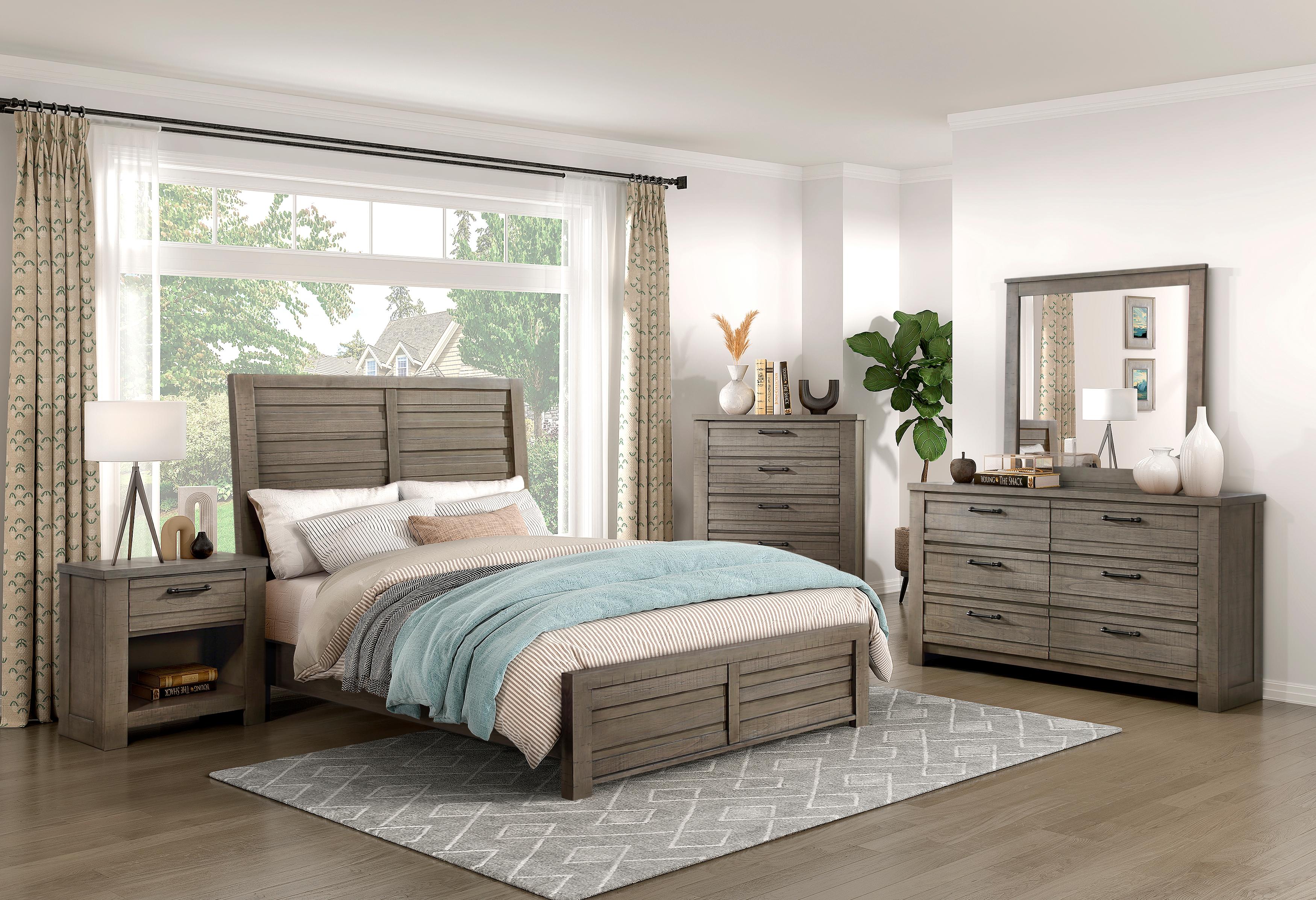 

    
Rustic Gray Wood Queen Panel Bedroom Set 3PCS Homelegance Longview 1498GY-1-Q-3PCS
