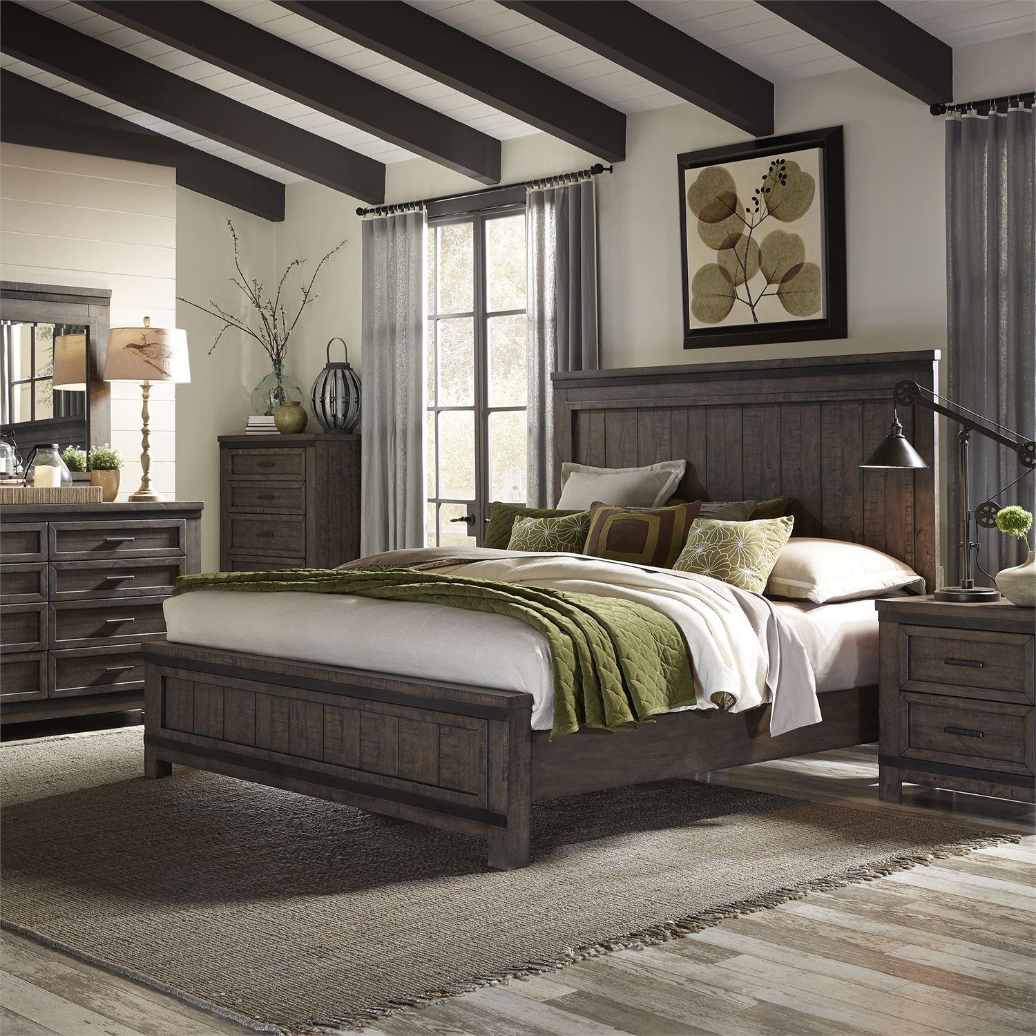 

    
Rustic Gray Queen Panel Bed Set 4 PCS Thornwood Hills 759-BR Liberty Furniture
